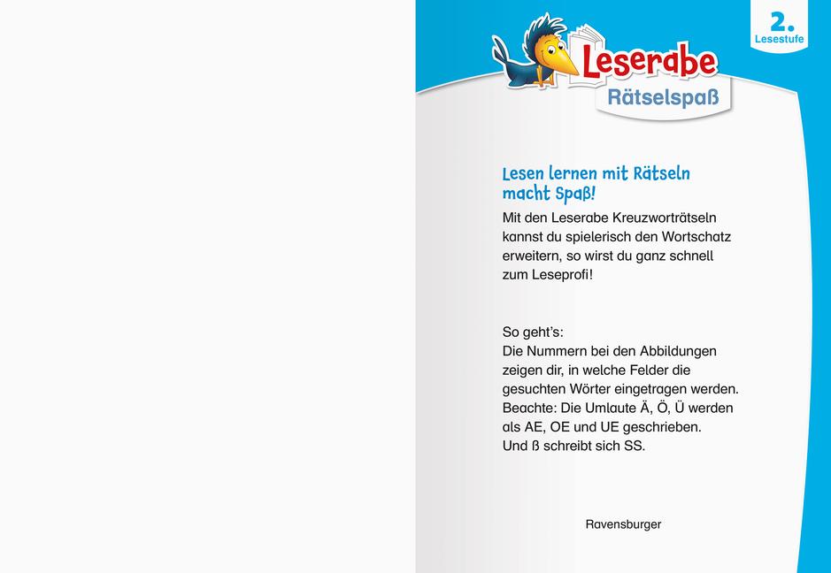 Beispielinhalt (Bild) Ravensburger Leserabe Rätselspaß - Kreuzworträtsel zum Lesenlernen - 2. Lesestufe