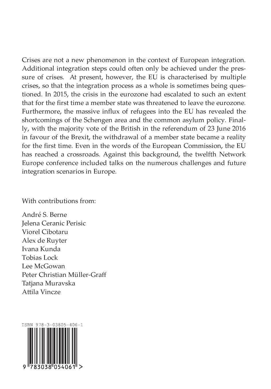 Rückseitencover Current Challenges of European Integration