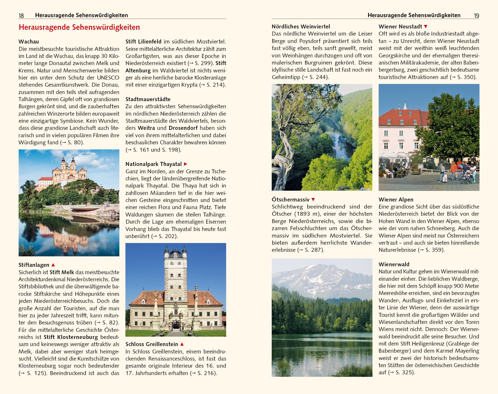 Beispielinhalt (Bild) TRESCHER Reiseführer Niederösterreich