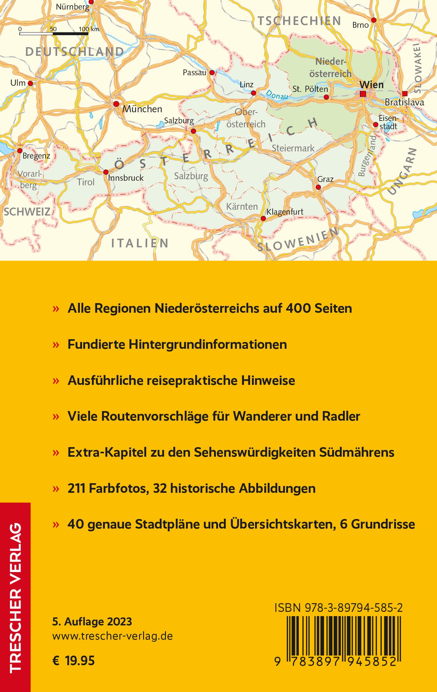 Rückseitencover TRESCHER Reiseführer Niederösterreich