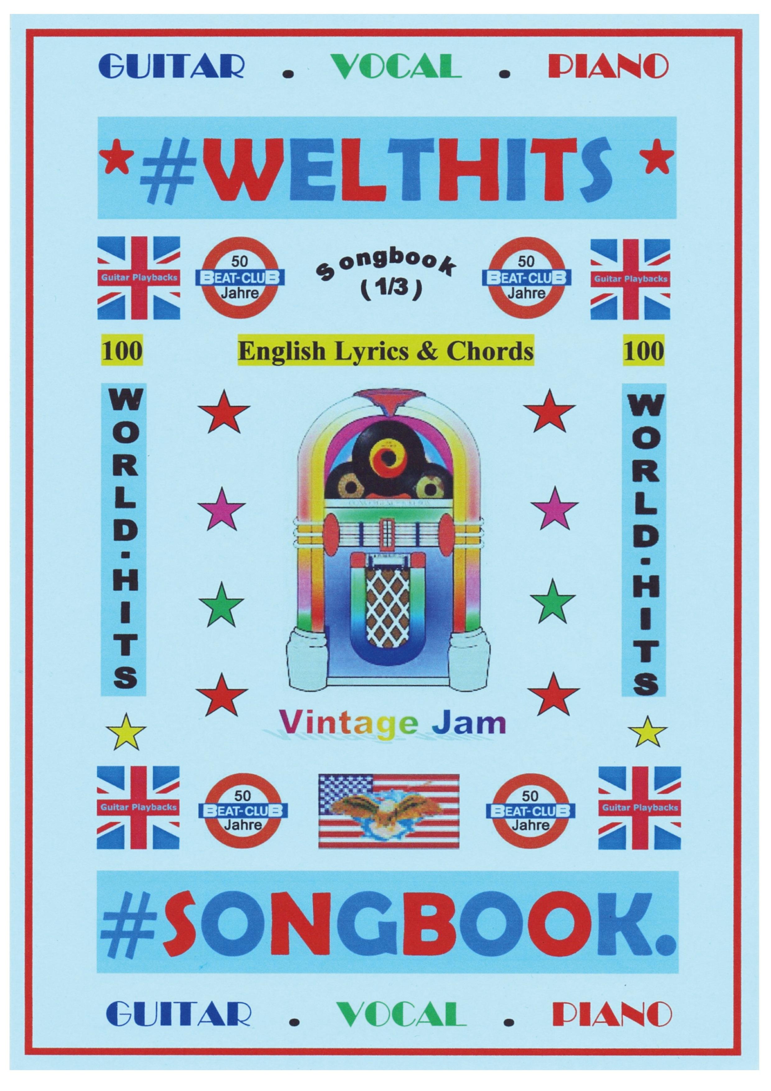 Vorderes Coverbild 100 Englische Welthits (1/3) + 100 Gitarren-Playbacks (MP3)