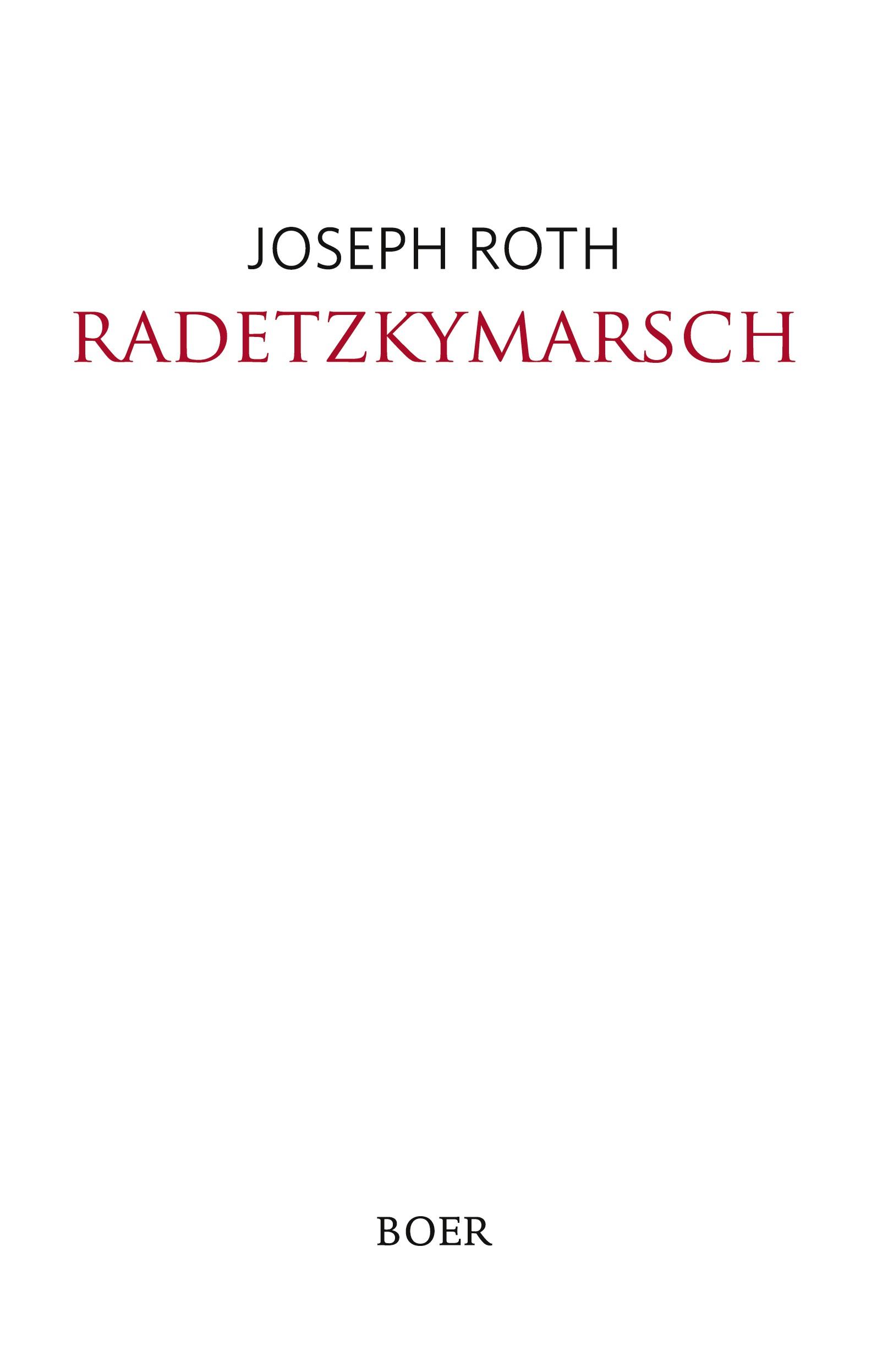 Vorderes Coverbild Radetzkymarsch