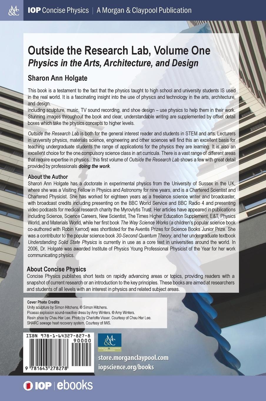 Rückseitencover Outside the Research Lab, Volume 1: Physics in the Arts, Architecture and Design