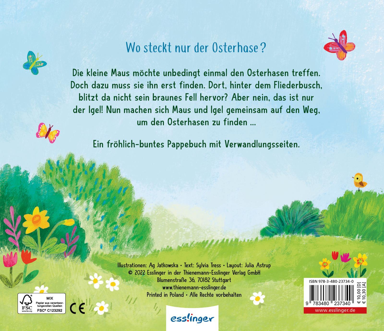 Rückseitencover Wo bist du, kleiner Osterhase?