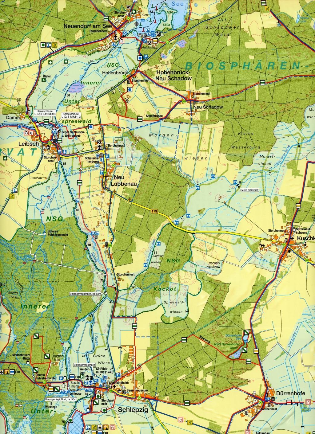Beispielinhalt (Bild) Unterspreewald 1 : 35 000. Rad-, Wander- und Gewässerkarte