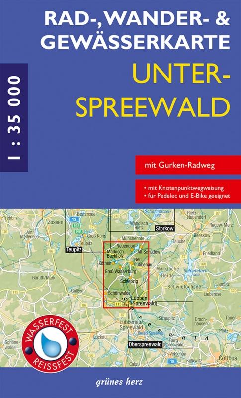 Vorderes Coverbild Unterspreewald 1 : 35 000. Rad-, Wander- und Gewässerkarte