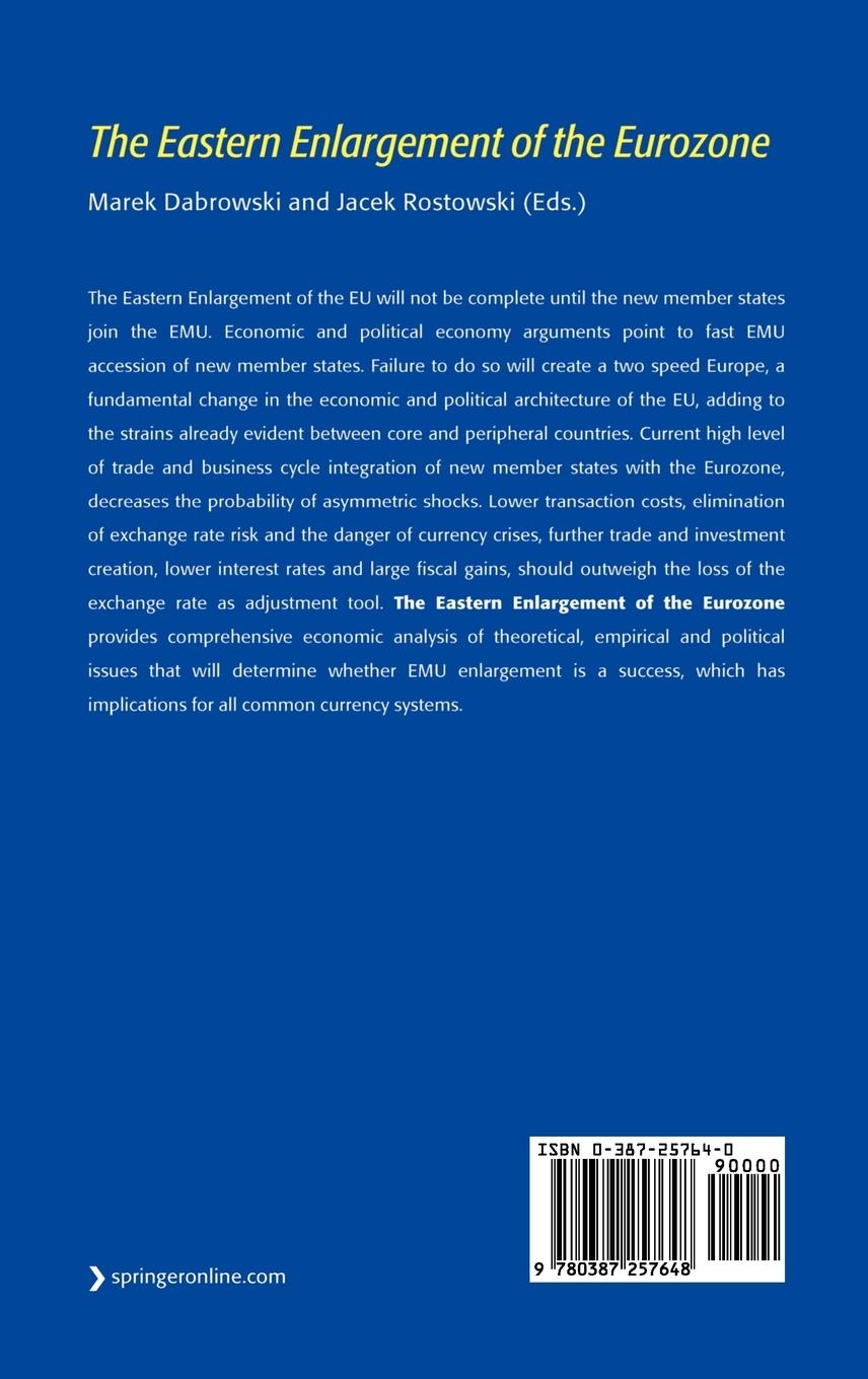 Rückseitencover The Eastern Enlargement of the Eurozone