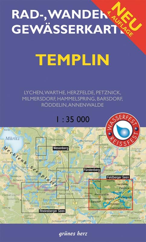 Vorderes Coverbild Templin 1 : 35 000 Rad-, Wander- und Gewässerkarte