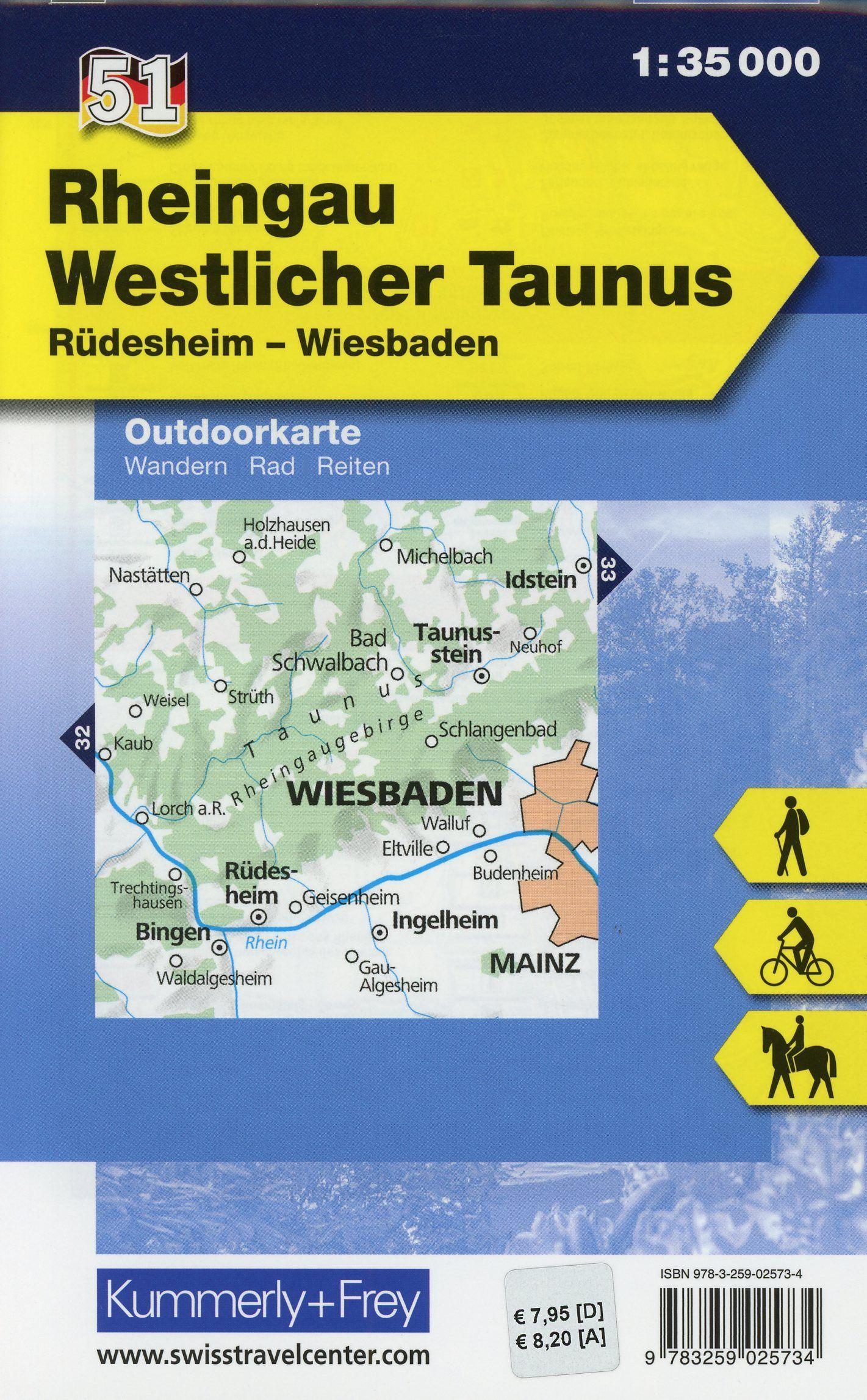 Beispielinhalt (Bild) Rheingau Westlicher Taunus Rüdesheim, Wiesbaden, Nr. 51 Outdoor Deutschland 1:35 000