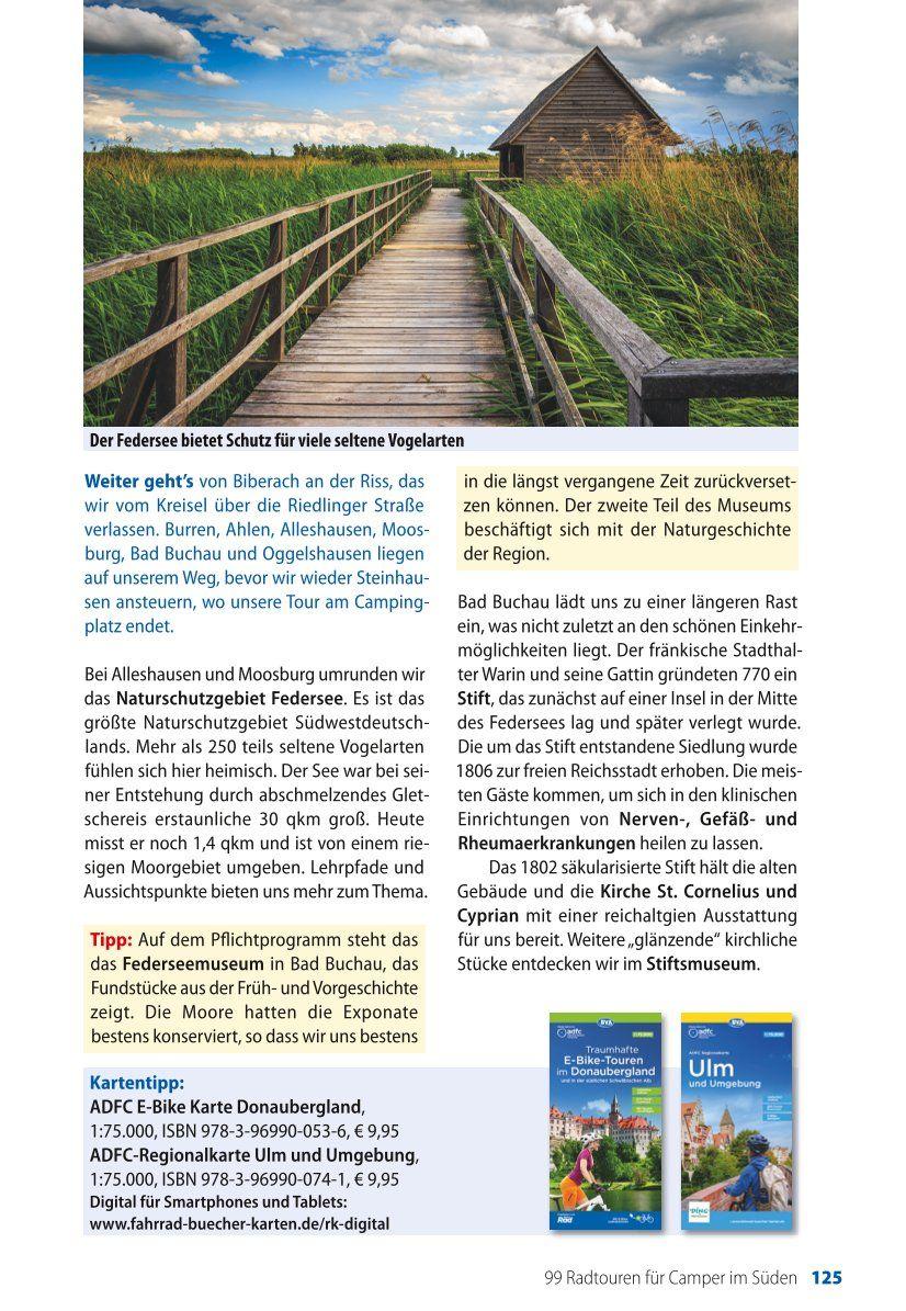 Beispielinhalt (Bild) Die 99 schönsten Radtouren für Camper in Süddeutschland, Österreich, Südtirol und der Schweiz