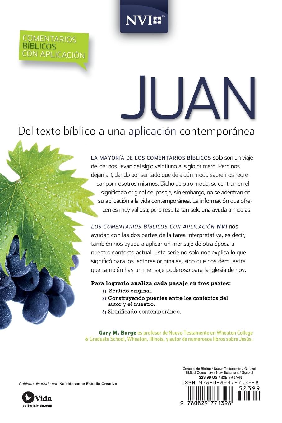 Rückseitencover Comentario bíblico con aplicación NVI Juan