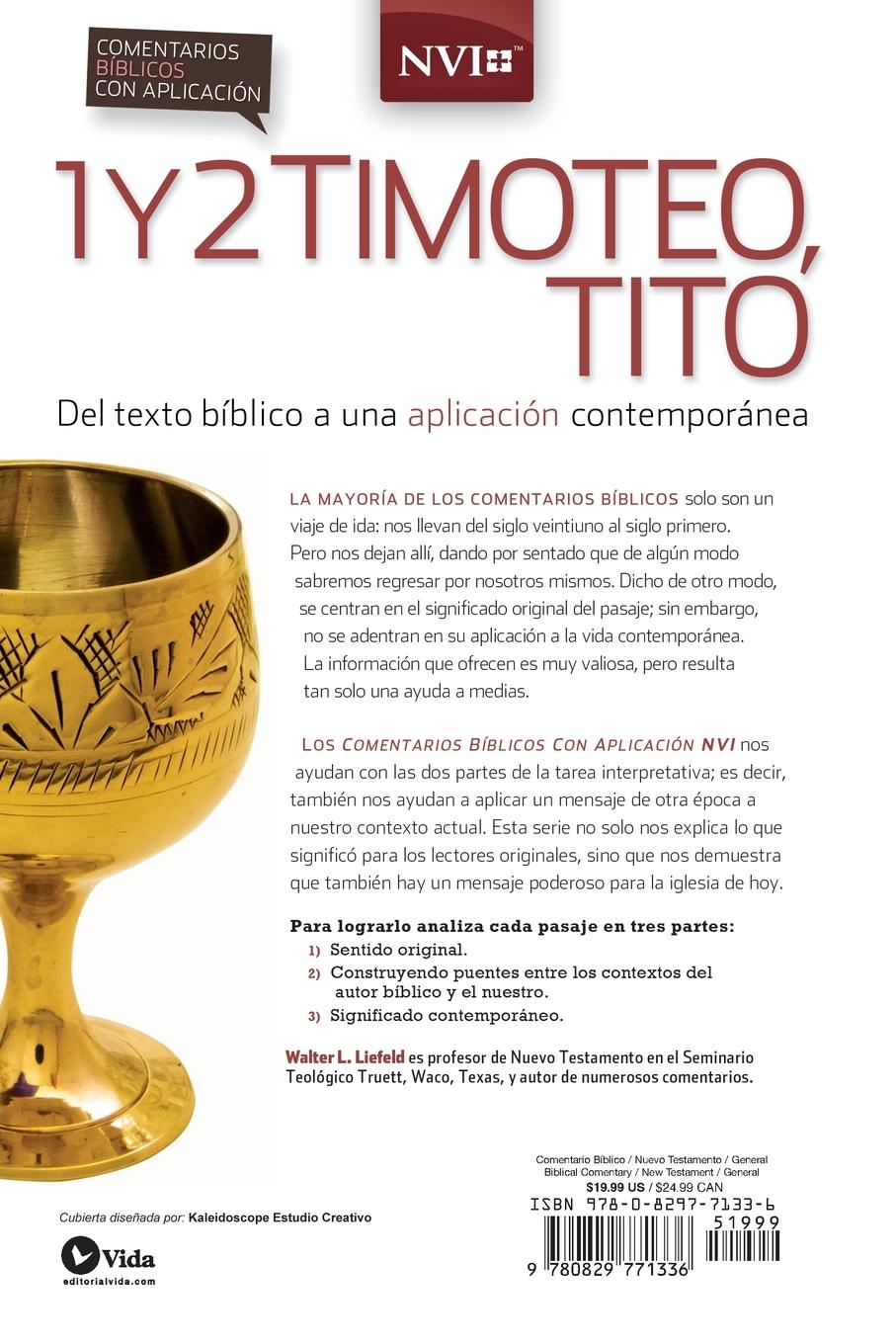 Rückseitencover Comentario bíblico con aplicación NVI 1 y 2 Timoteo, Tito