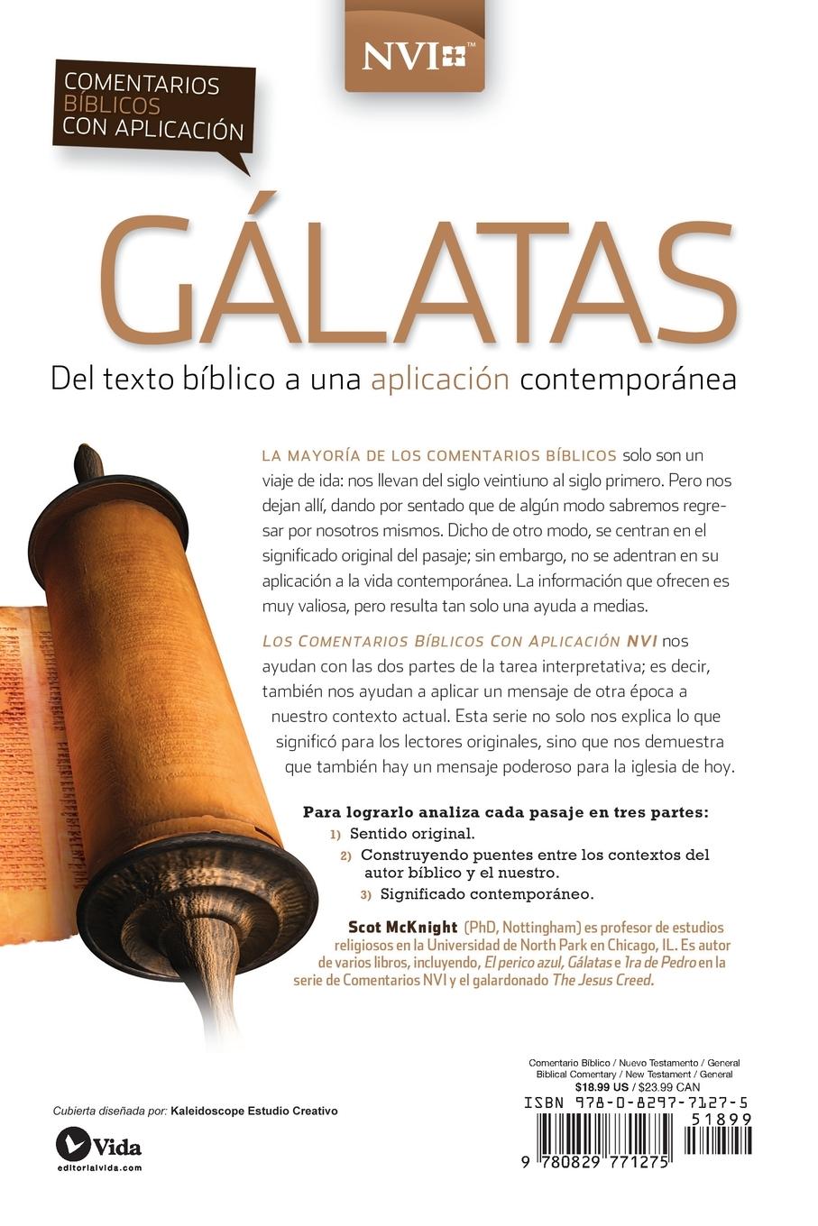 Rückseitencover Comentario bíblico con aplicación NVI Gálatas