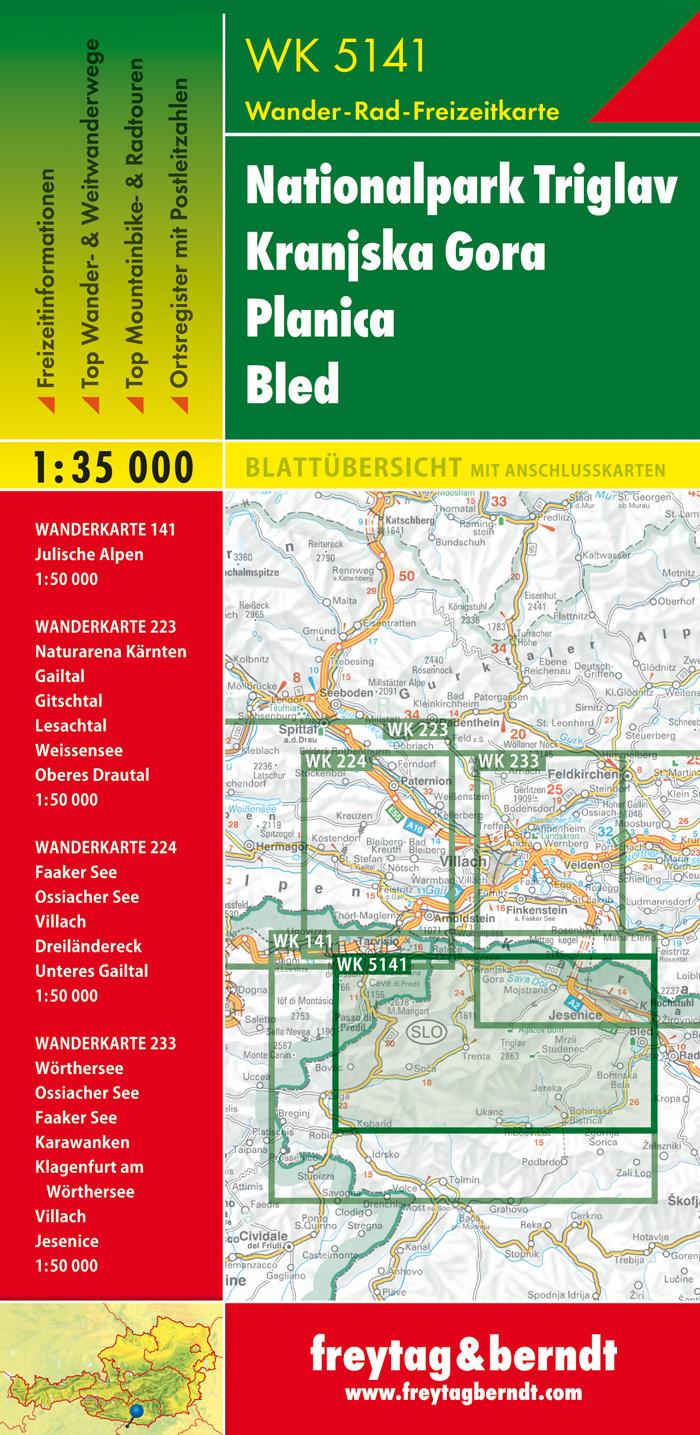 Rückseitencover WK 5141 Nationalpark Triglav - Kranjska Gora - Planica - Bled, Wanderkarte 1:35.000