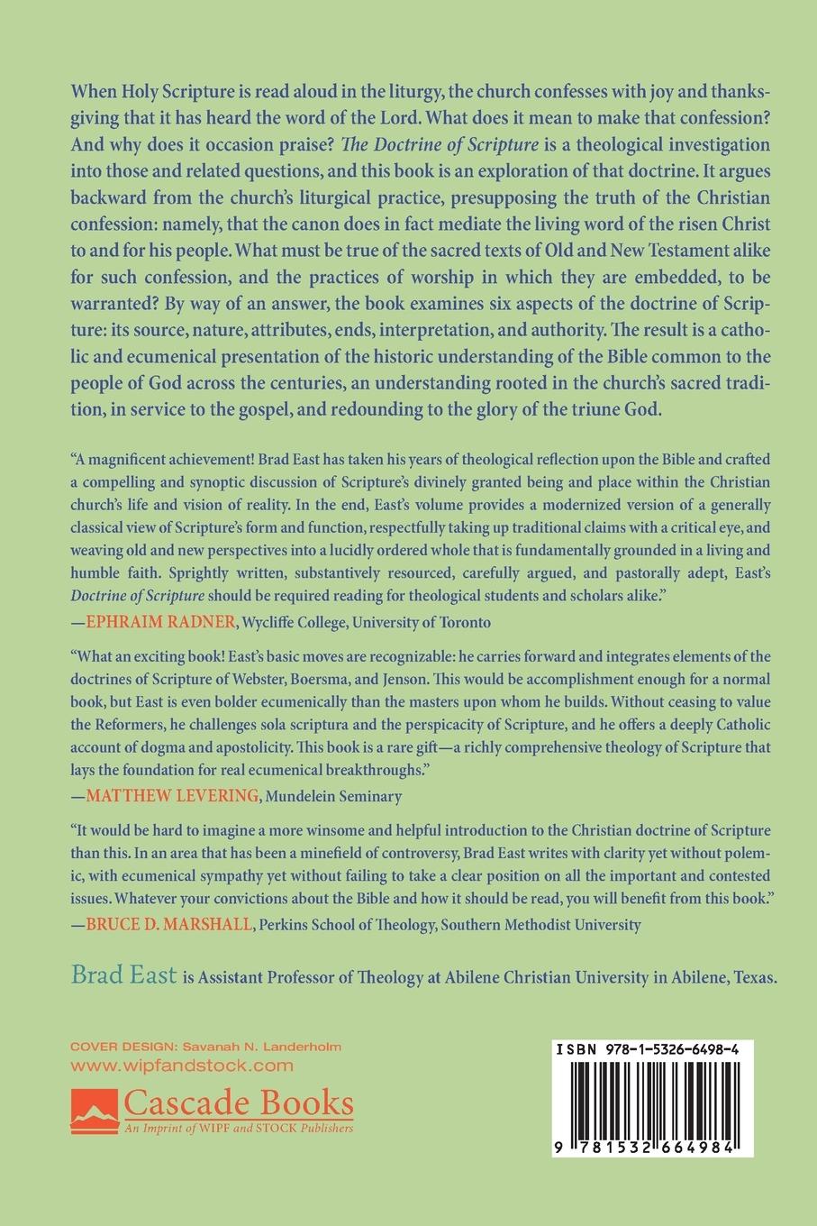 Rückseitencover The Doctrine of Scripture