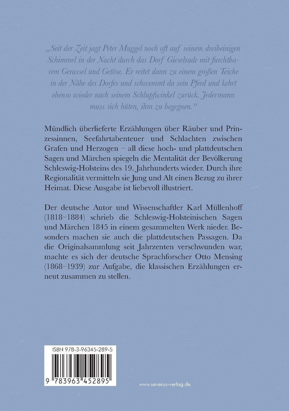 Rückseitencover Sagen, Märchen und Lieder der Herzogtümer Schleswig, Holstein und Lauenburg. Band I