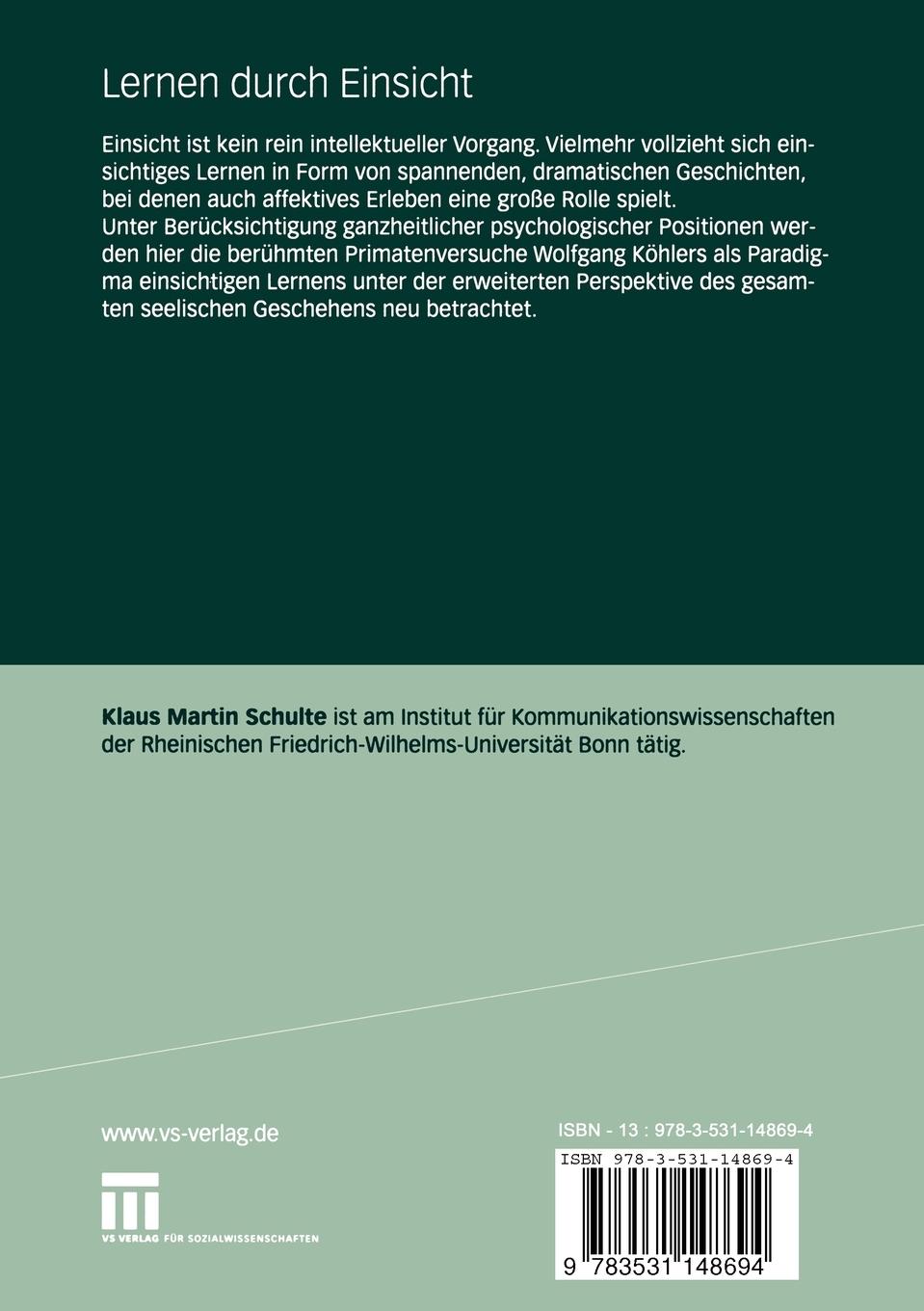 Rückseitencover Lernen durch Einsicht