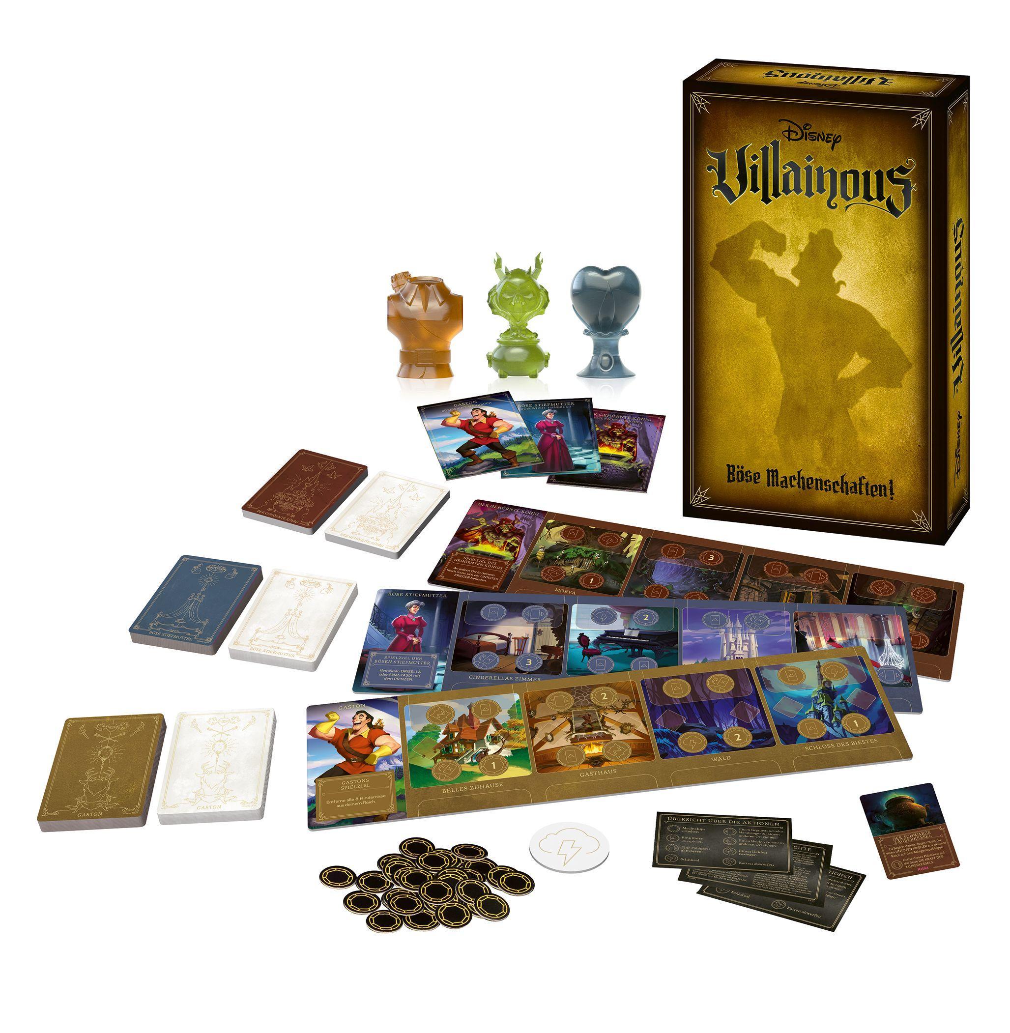 Beispielinhalt (Bild) Ravensburger 27077 - Disney Villainous - Böse Machenschaften, 4 Erweiterung von Villainous ab 10 Jahren für 2-3 Spieler