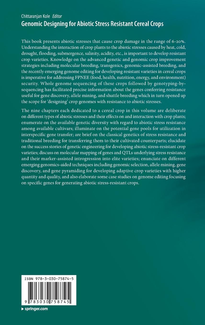 Rückseitencover Genomic Designing for Abiotic Stress Resistant Cereal Crops