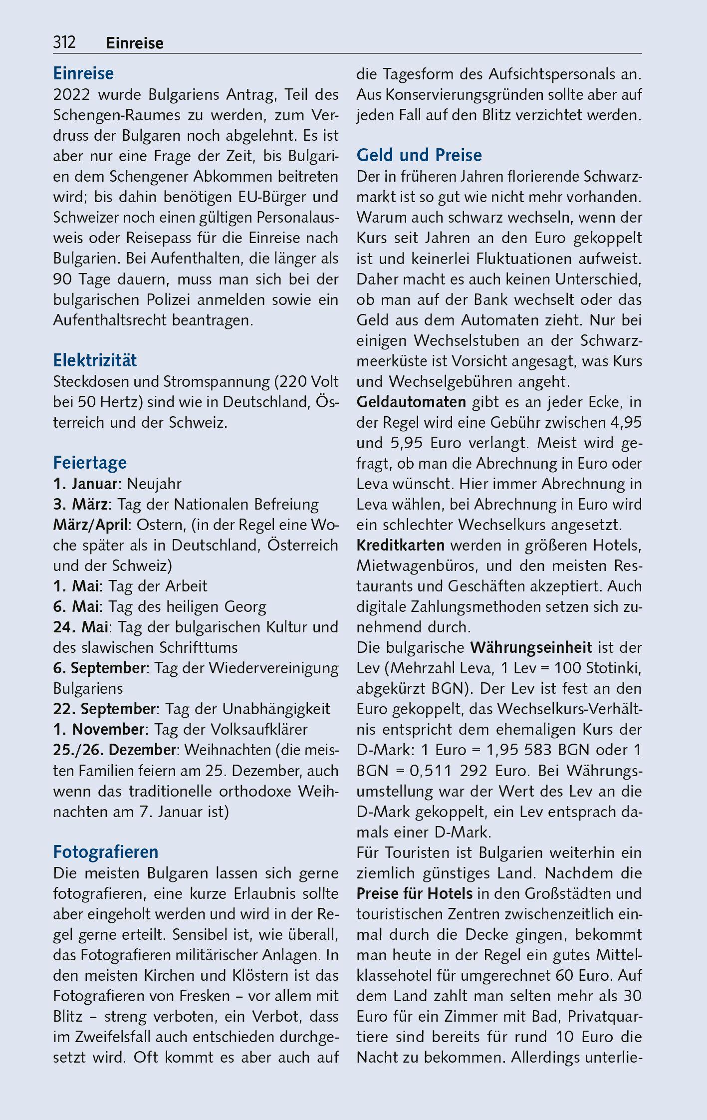 Beispielinhalt (Bild) TRESCHER Reiseführer Bulgarien