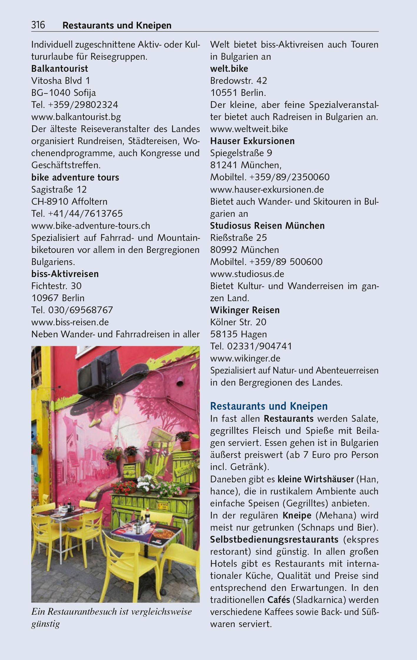 Beispielinhalt (Bild) TRESCHER Reiseführer Bulgarien