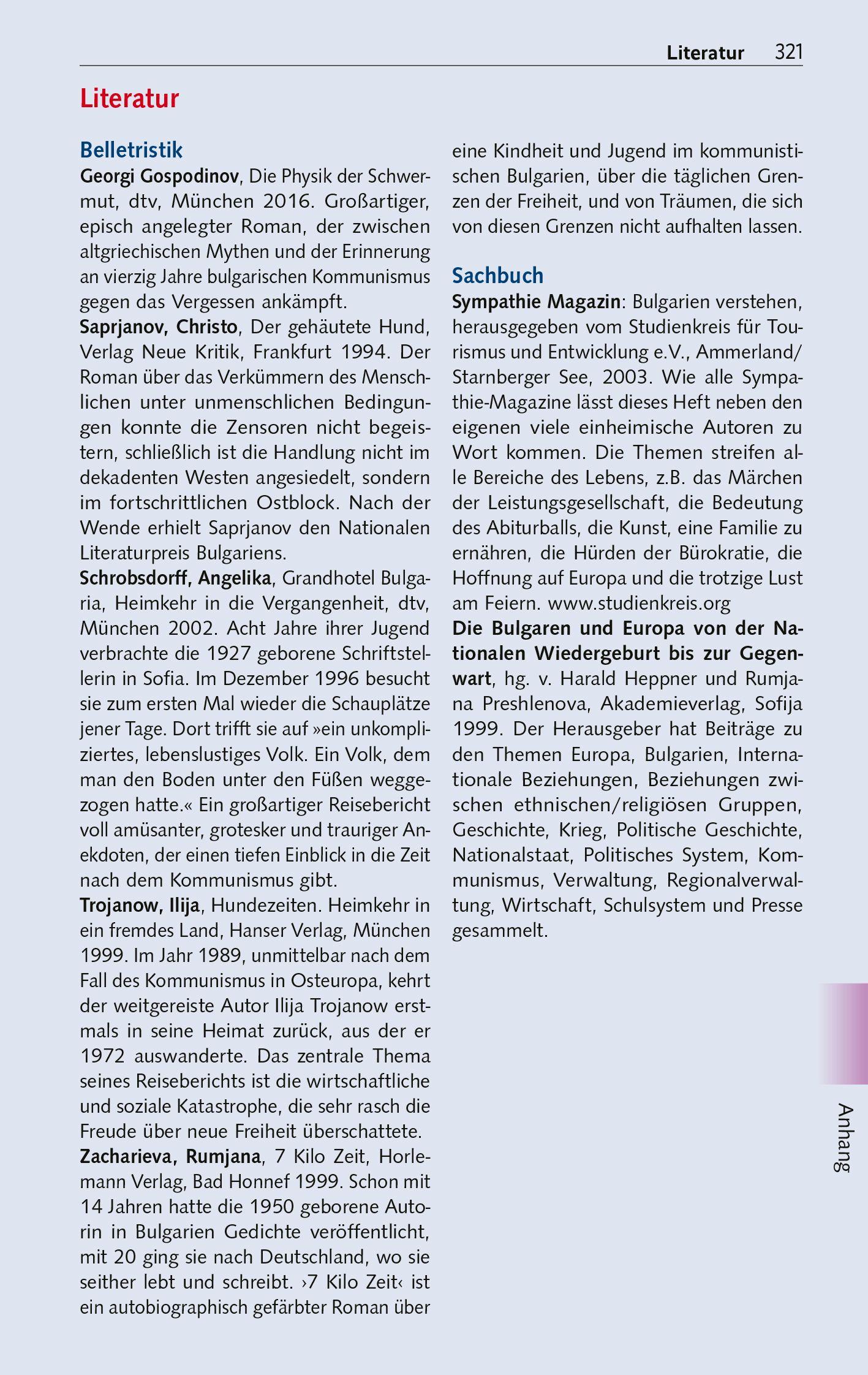 Beispielinhalt (Bild) TRESCHER Reiseführer Bulgarien