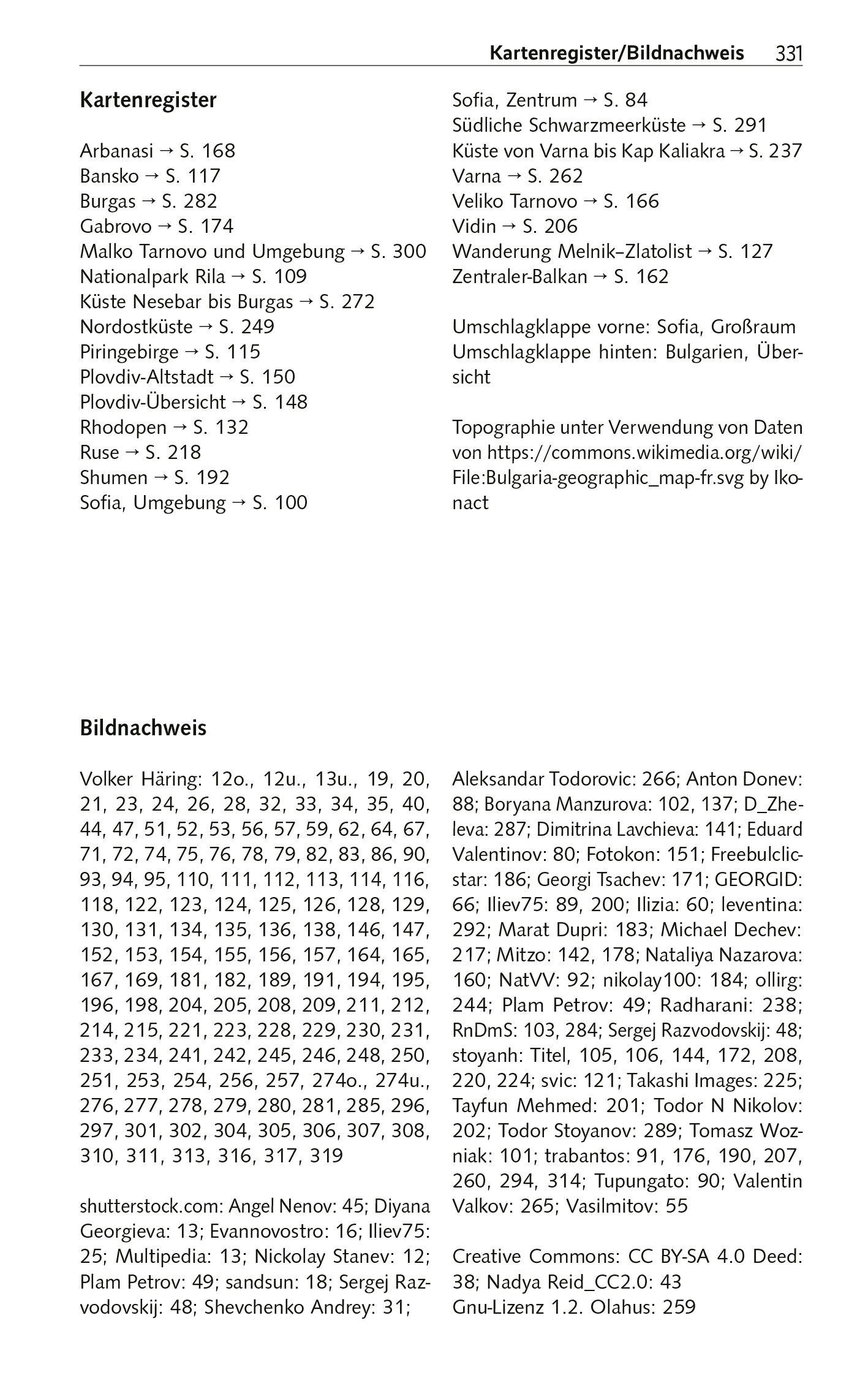 Beispielinhalt (Bild) TRESCHER Reiseführer Bulgarien