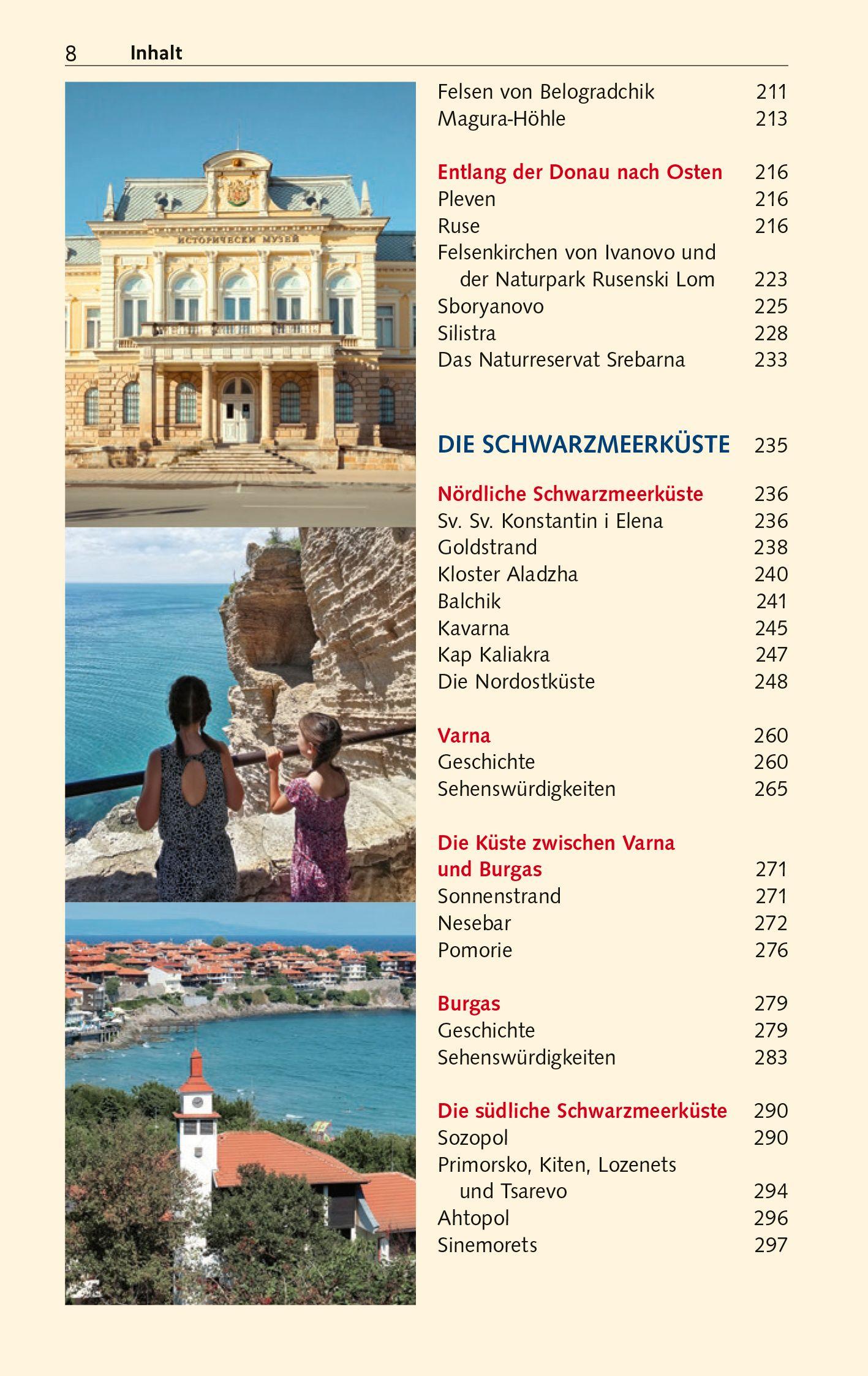 Beispielinhalt (Bild) TRESCHER Reiseführer Bulgarien