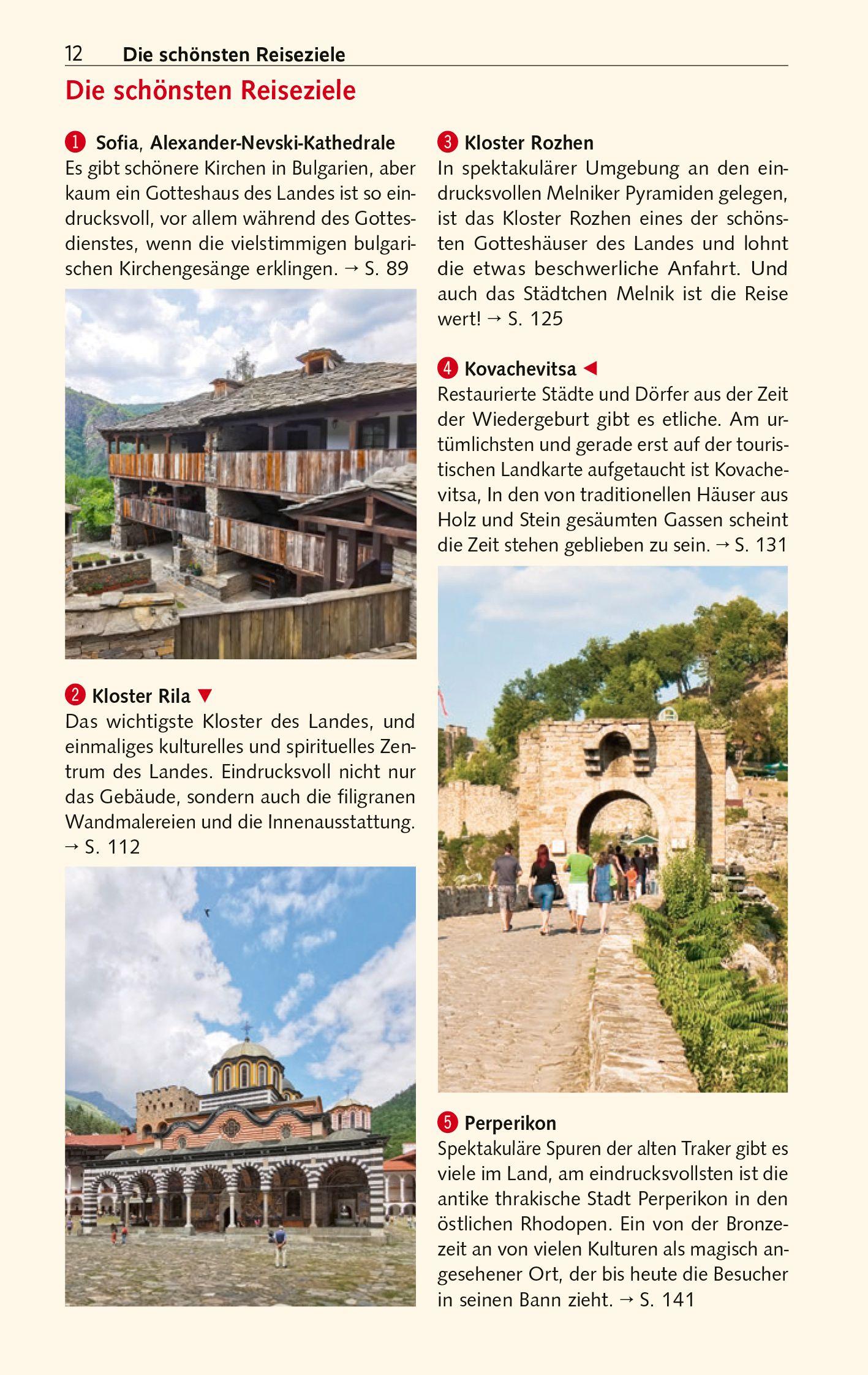 Beispielinhalt (Bild) TRESCHER Reiseführer Bulgarien