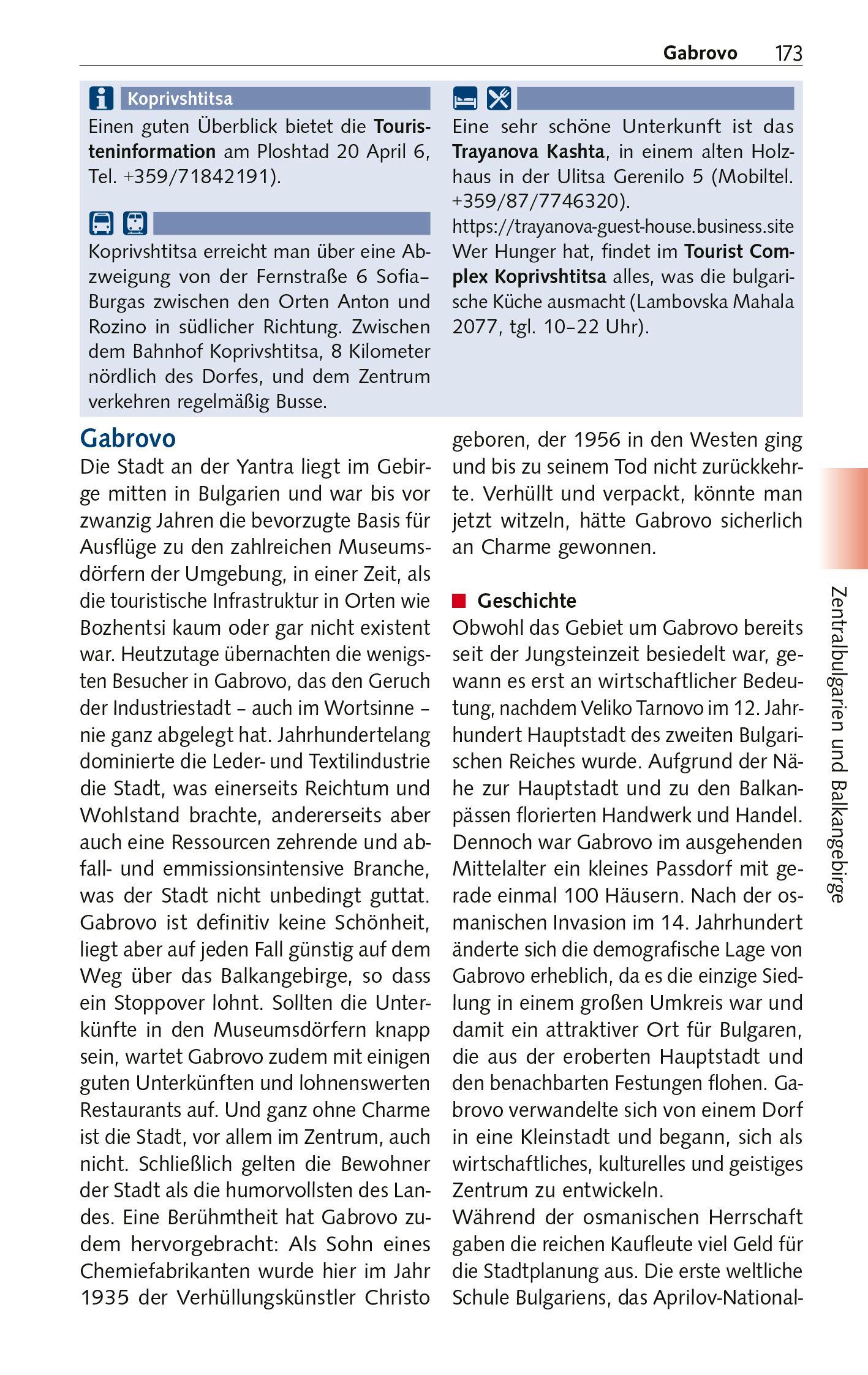 Beispielinhalt (Bild) TRESCHER Reiseführer Bulgarien