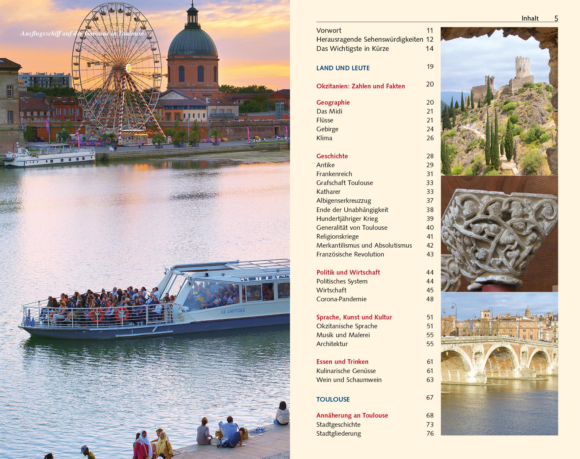 Beispielinhalt (Bild) TRESCHER Reiseführer Toulouse, Albi, Carcassonne