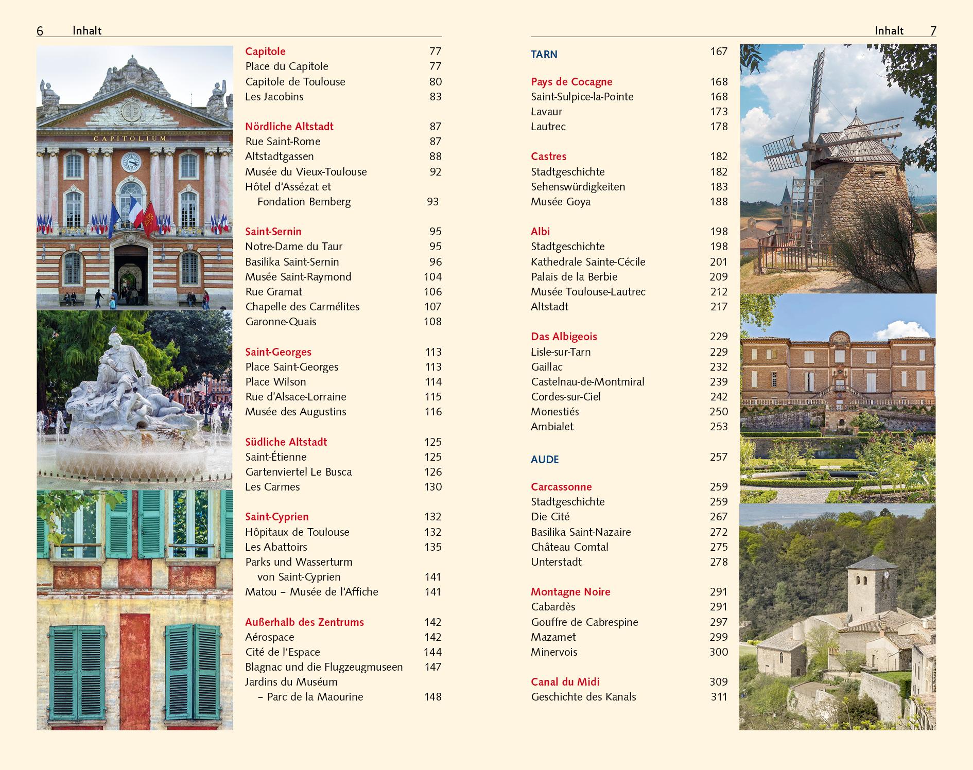 Beispielinhalt (Bild) TRESCHER Reiseführer Toulouse, Albi, Carcassonne