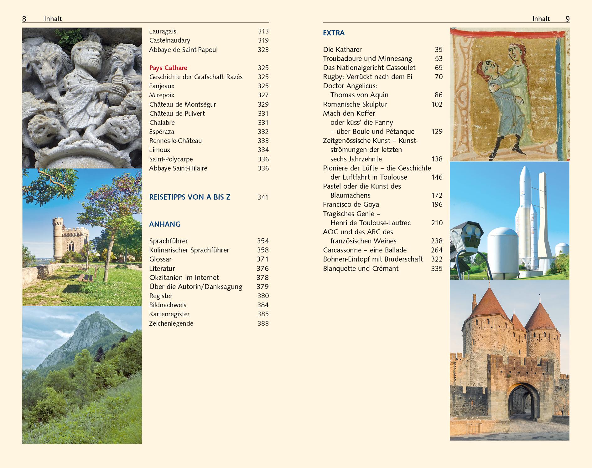 Beispielinhalt (Bild) TRESCHER Reiseführer Toulouse, Albi, Carcassonne