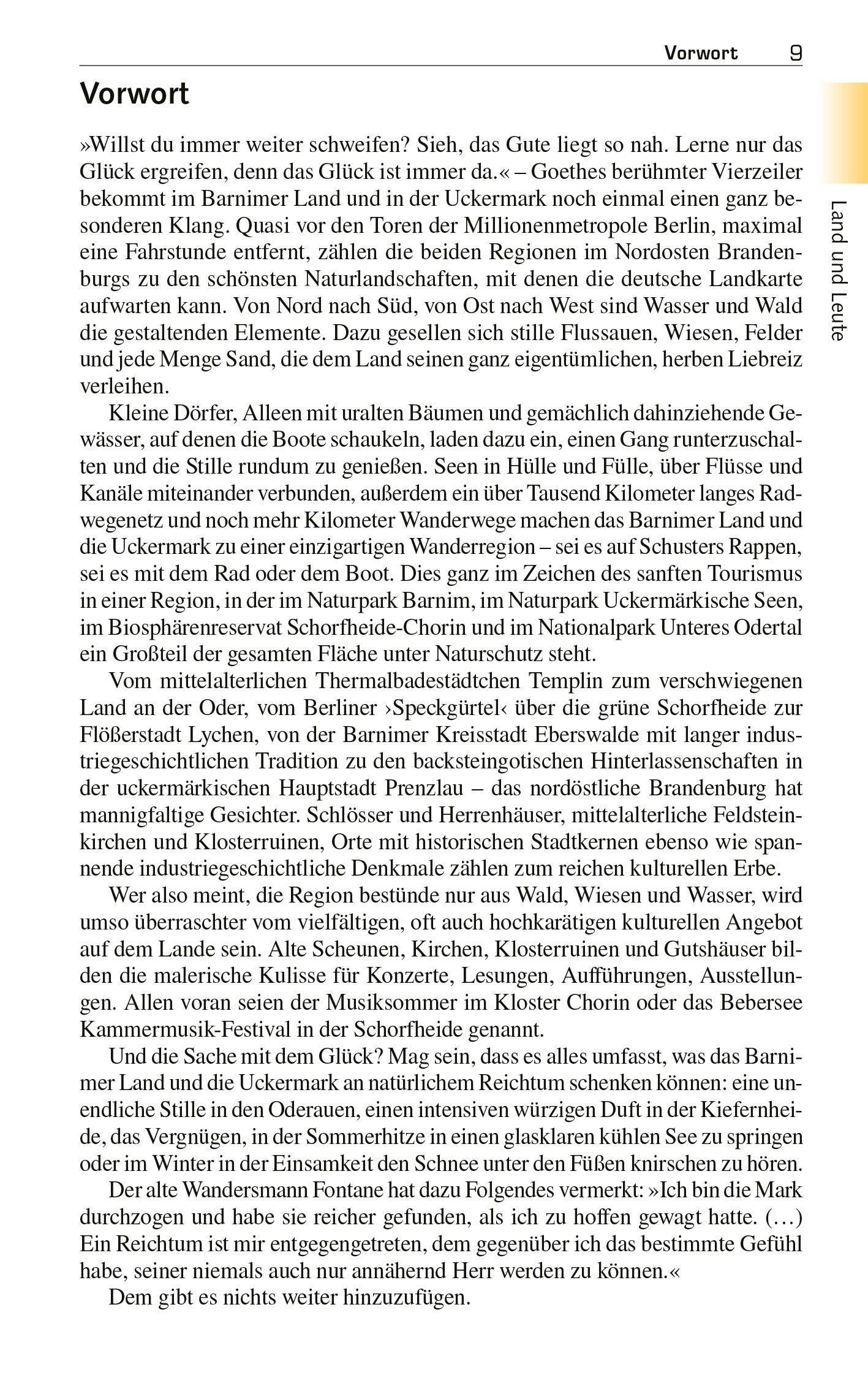 Beispielinhalt (Bild) TRESCHER Reiseführer Barnim und Uckermark