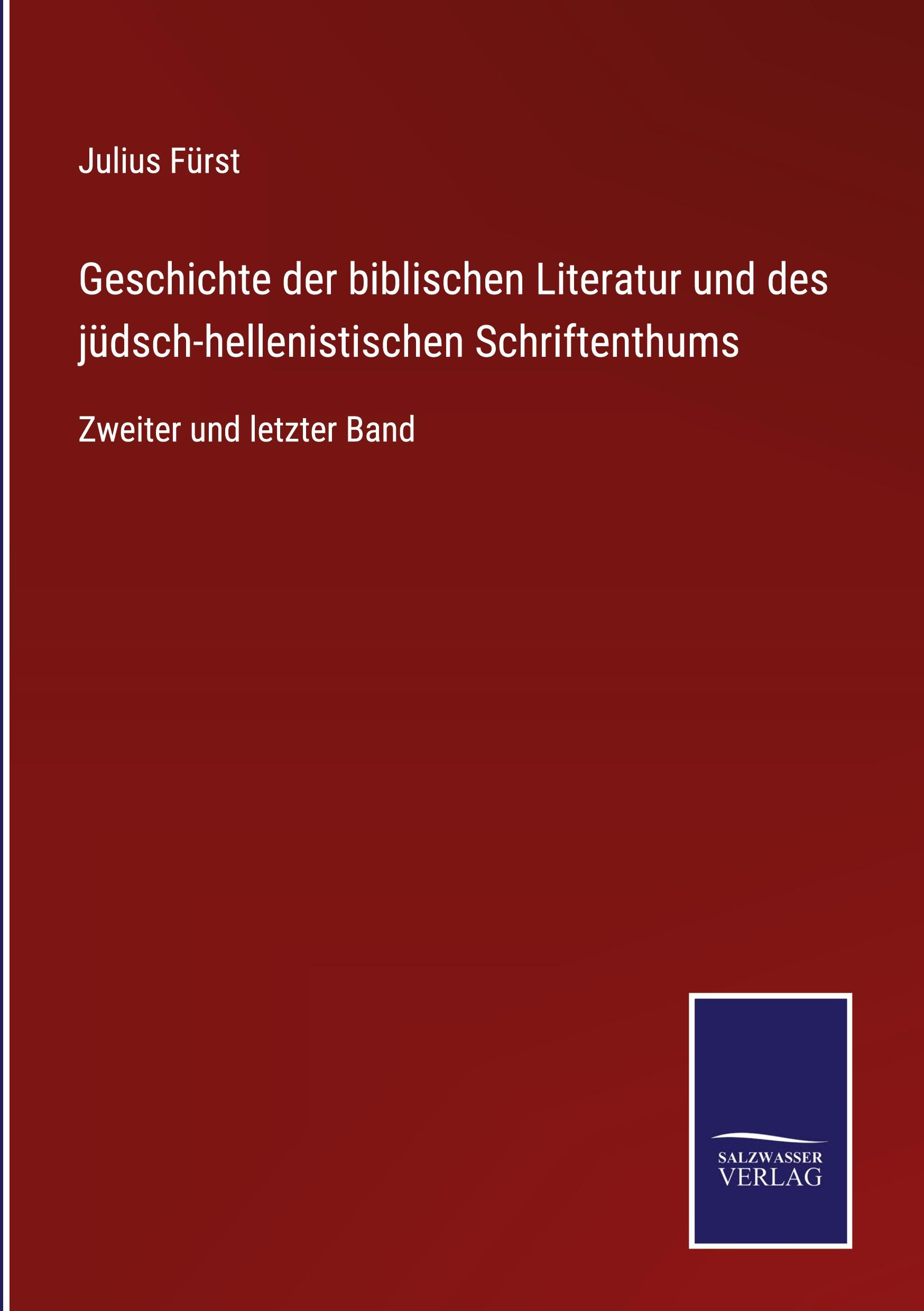 Vorderes Coverbild Geschichte der biblischen Literatur und des jüdsch-hellenistischen Schriftenthums