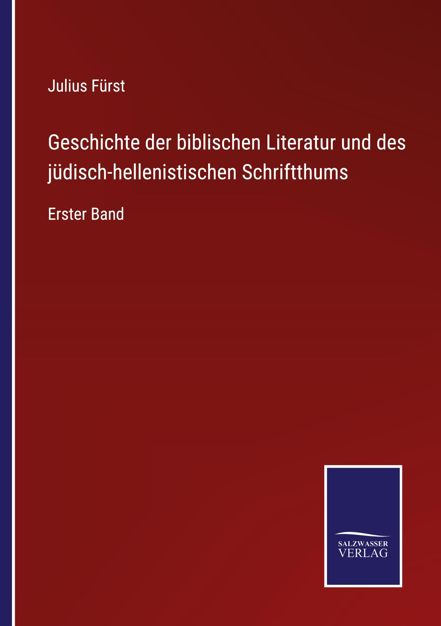 Vorderes Coverbild Geschichte der biblischen Literatur und des jüdisch-hellenistischen Schriftthums