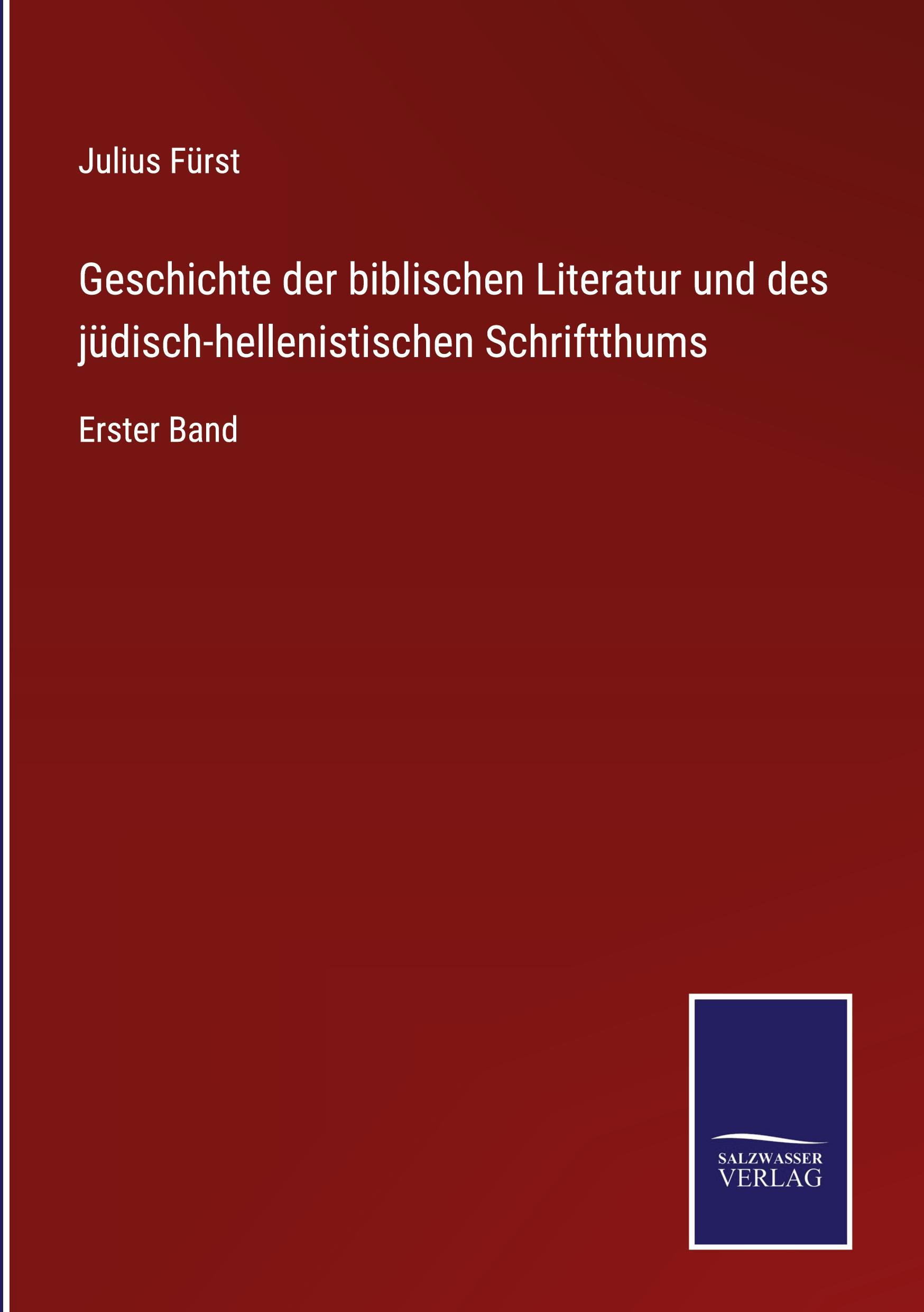 Vorderes Coverbild Geschichte der biblischen Literatur und des jüdisch-hellenistischen Schriftthums