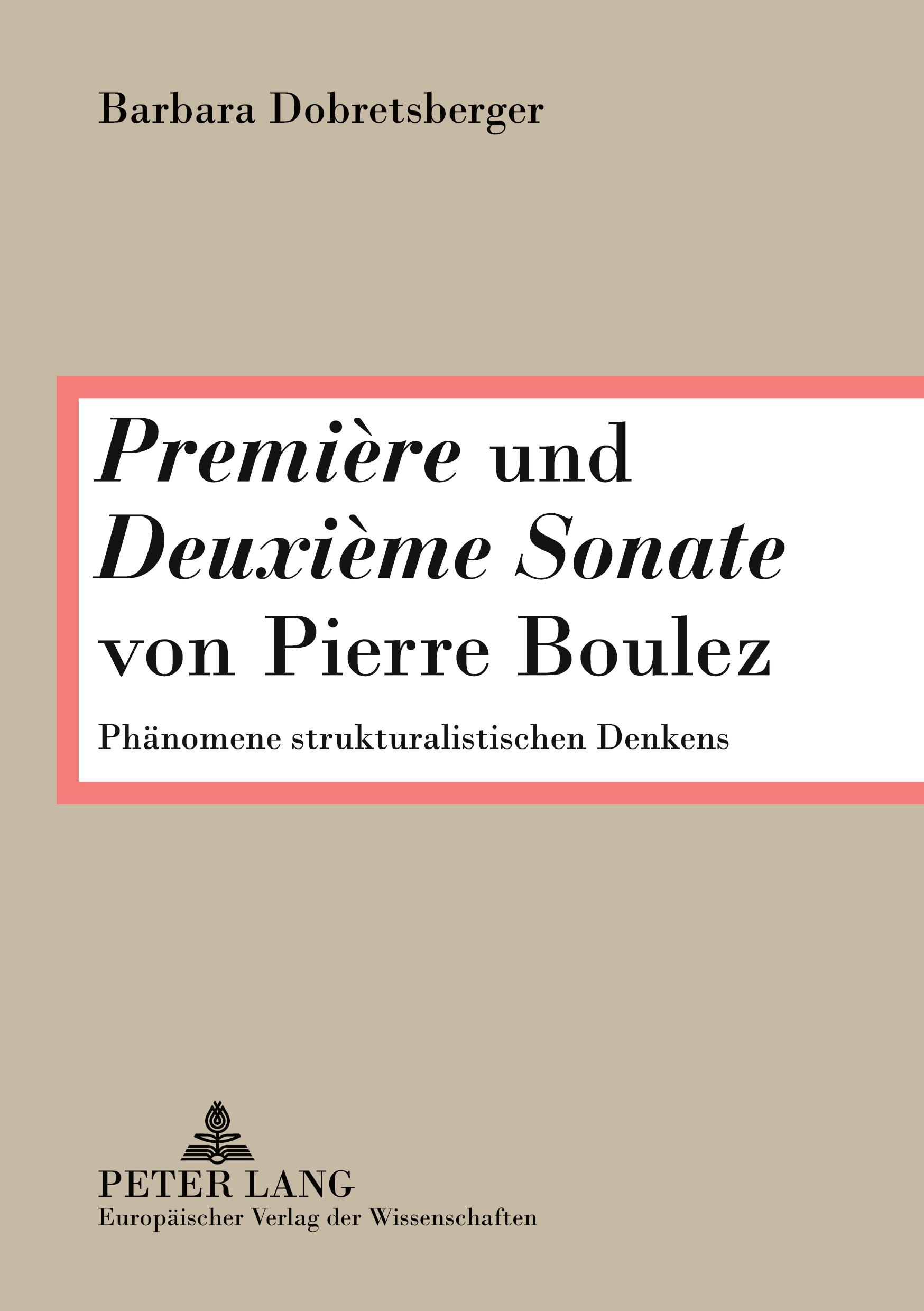 Vorderes Coverbild 'Première' und 'Deuxième Sonate' von Pierre Boulez