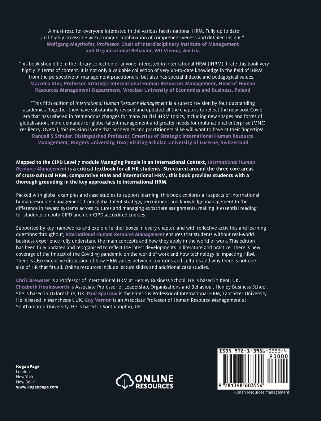 Rückseitencover International Human Resource Management