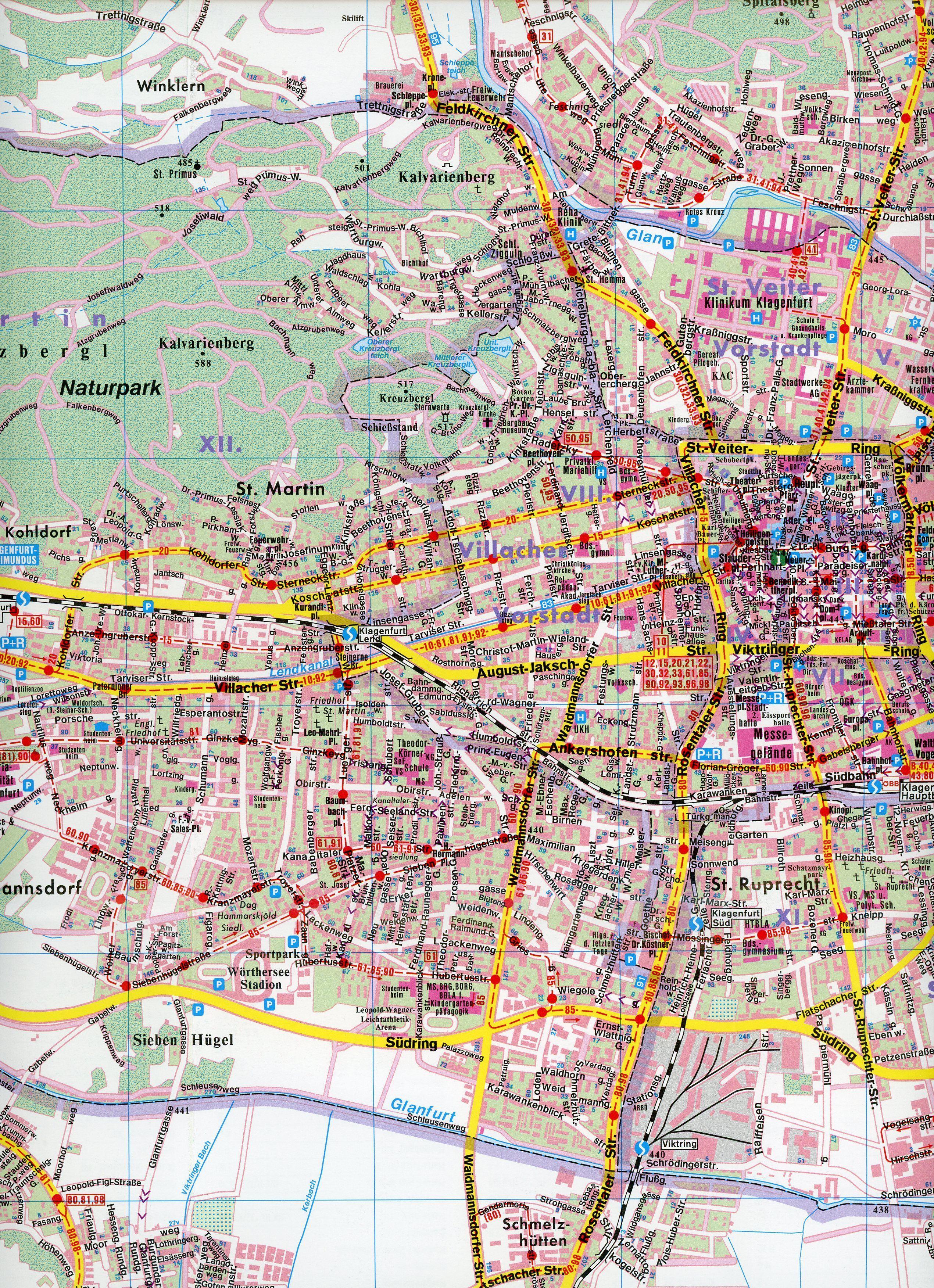 Beispielinhalt (Bild) Klagenfurt am Wörthersee, Stadtplan 1:17.500, freytag & berndt