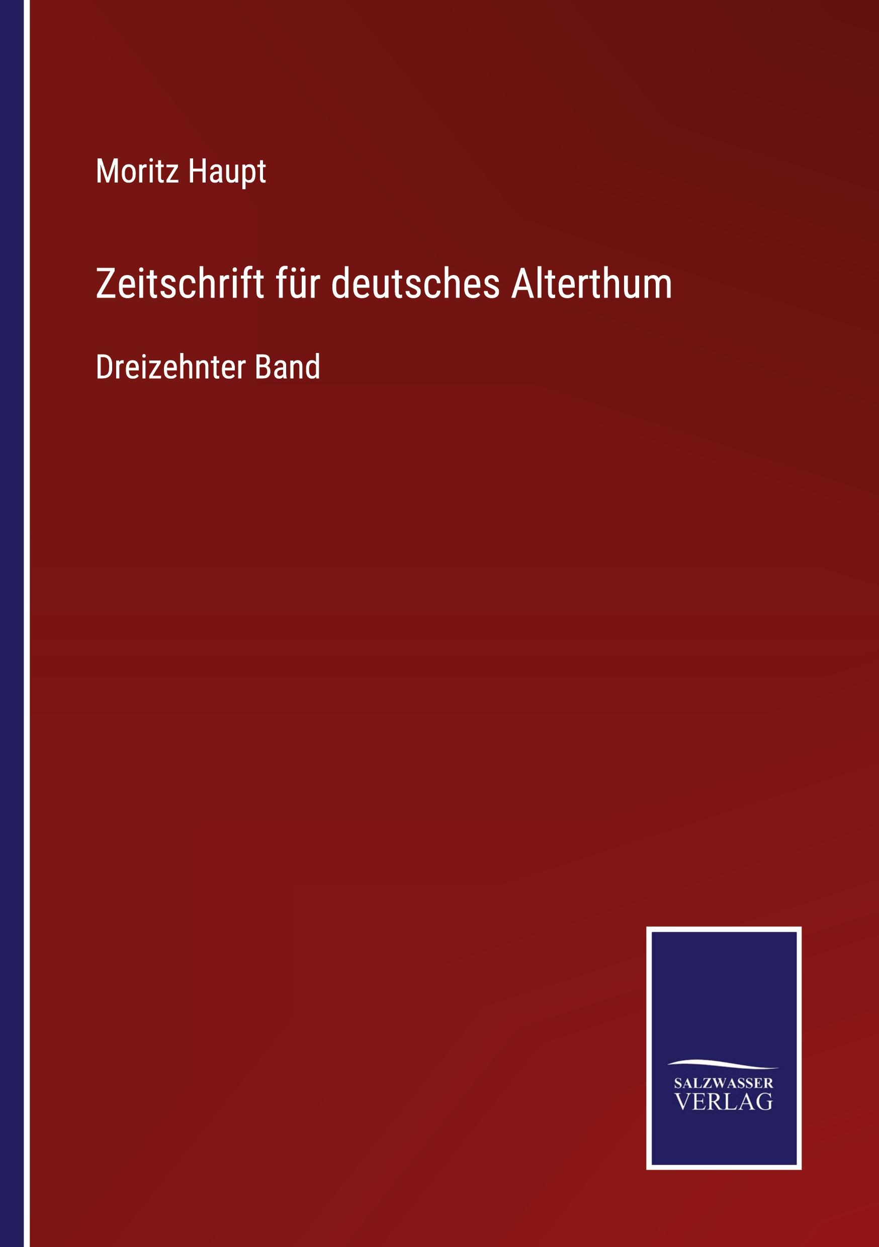 Vorderes Coverbild Zeitschrift für deutsches Alterthum