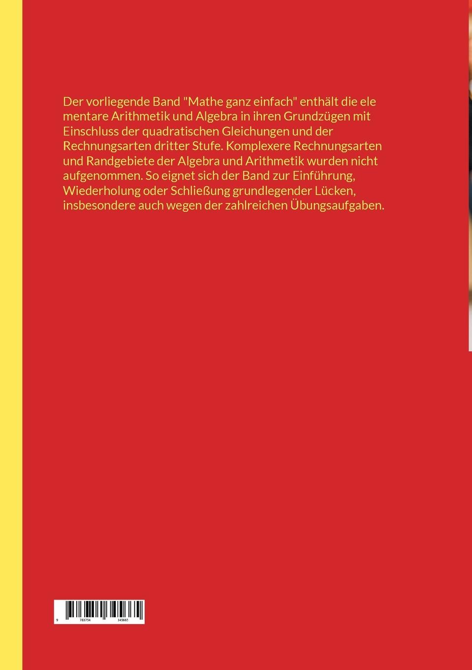 Rückseitencover Mathe ganz einfach