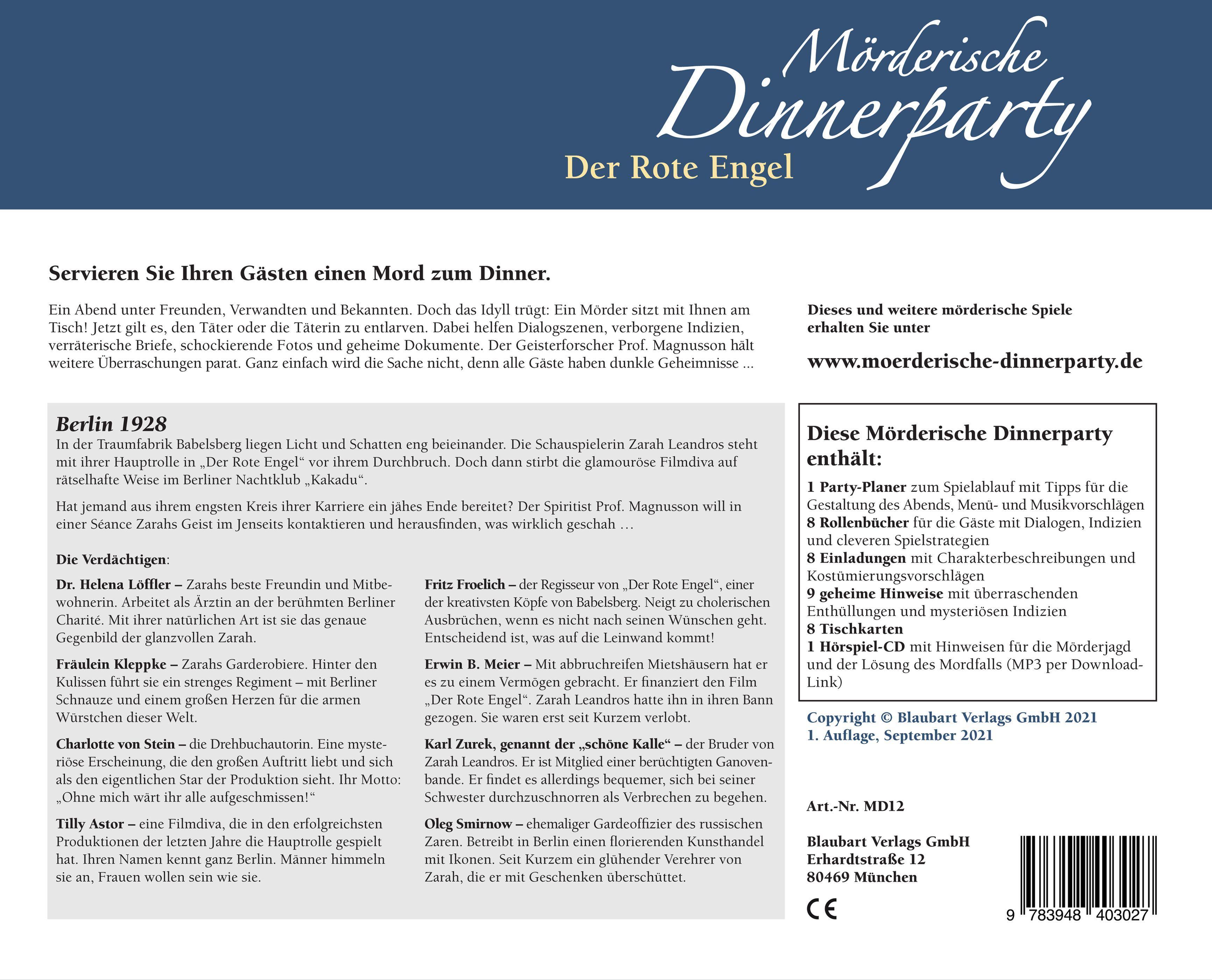Beispielinhalt (Bild) Mörderische Dinnerparty 12. Der Rote Engel