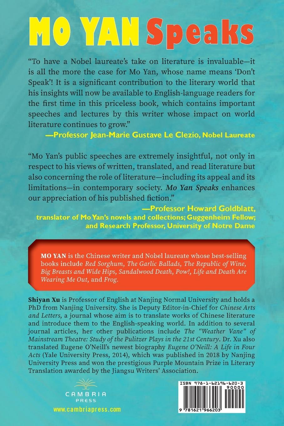 Rückseitencover Mo Yan Speaks