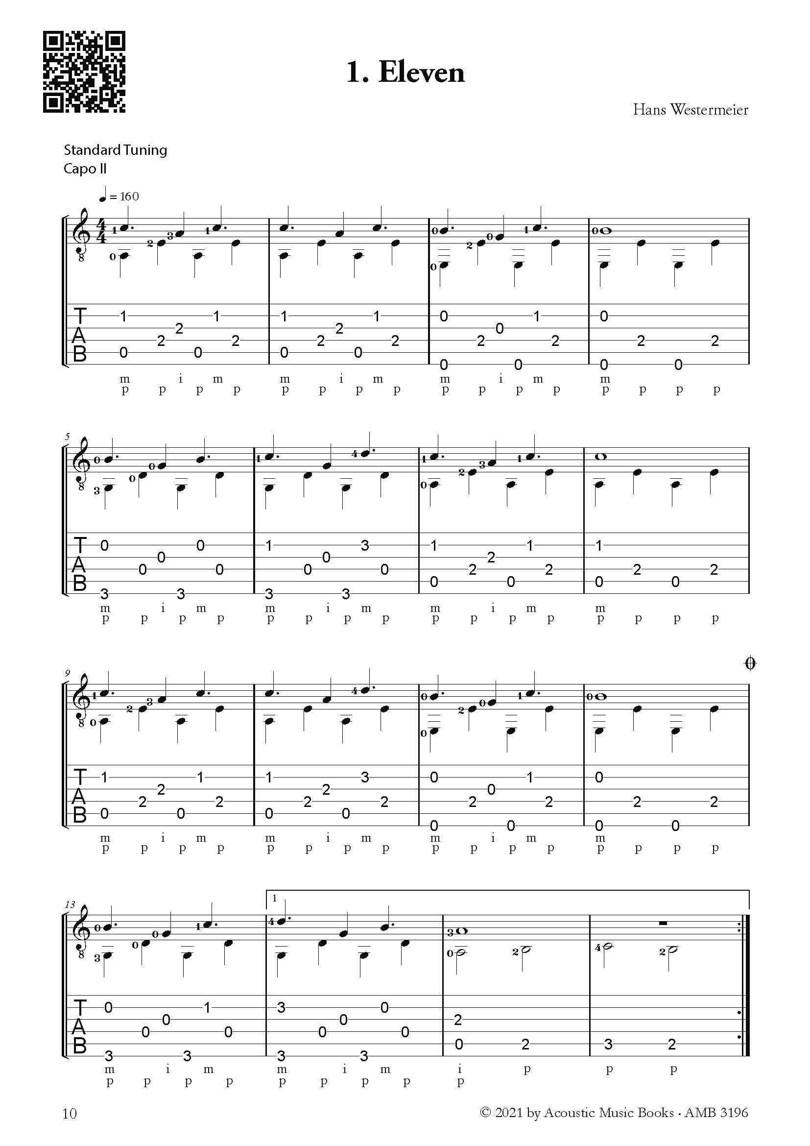 Beispielinhalt (Bild) Pick it up! 20 Fingerpicking Solostücke. Leicht bis mittelschwer.