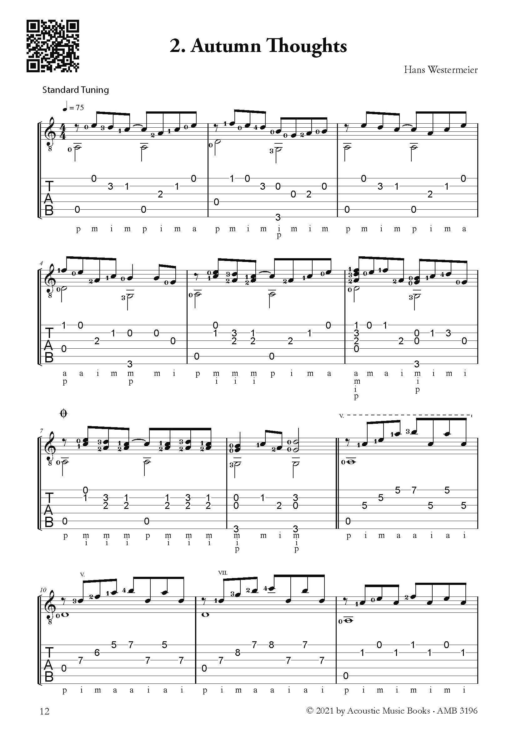 Beispielinhalt (Bild) Pick it up! 20 Fingerpicking Solostücke. Leicht bis mittelschwer.