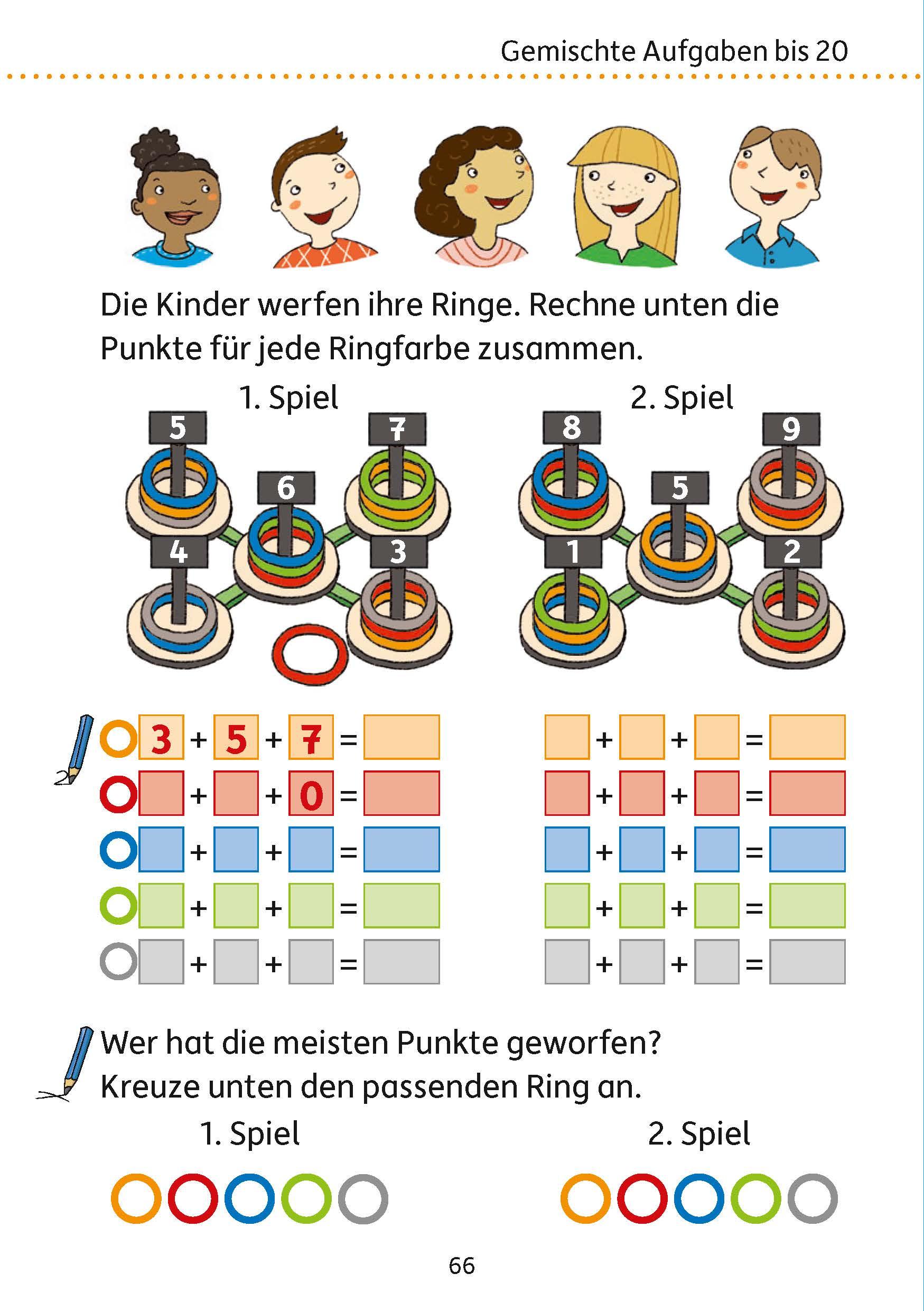 Beispielinhalt (Bild) Mein Übungsheft Rechnen lernen 1. Klasse