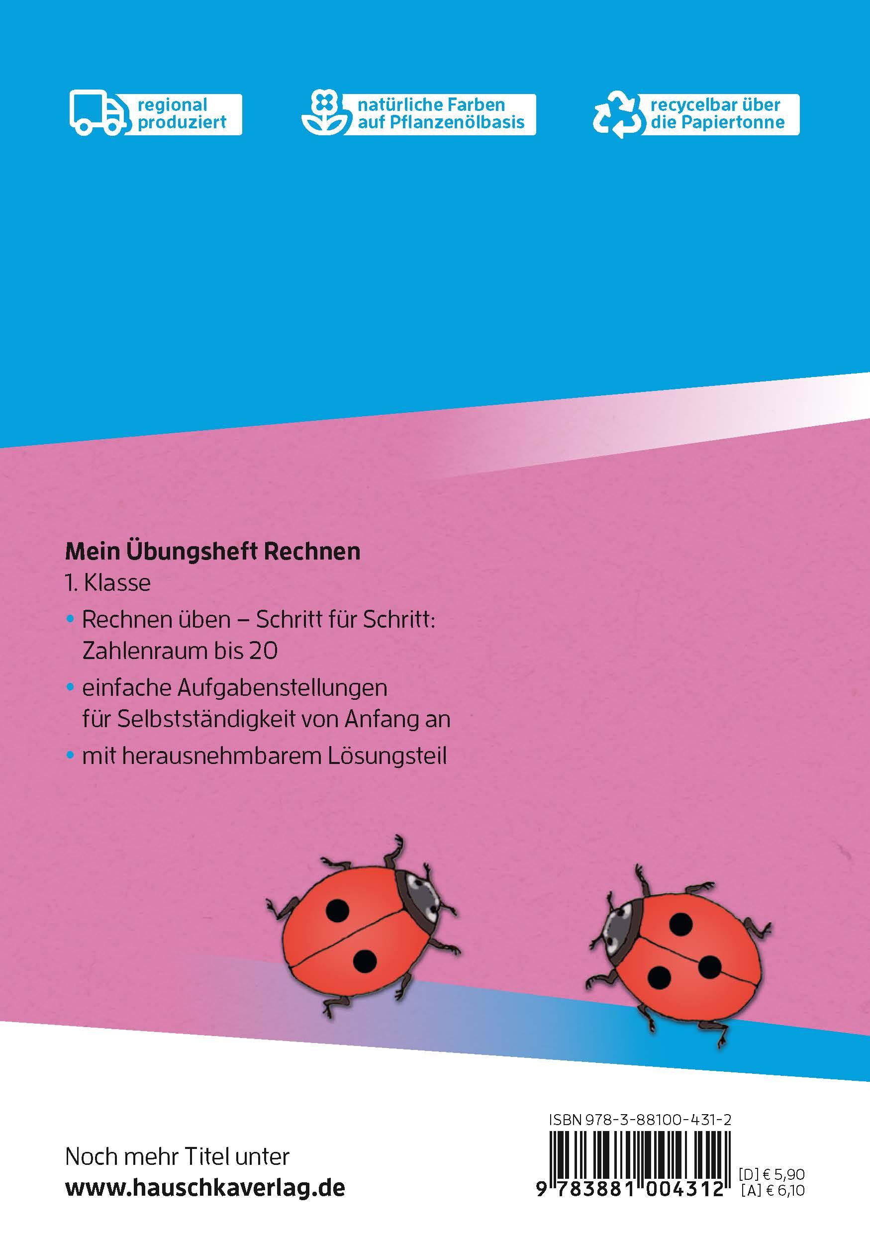 Beispielinhalt (Bild) Mein Übungsheft Rechnen lernen 1. Klasse