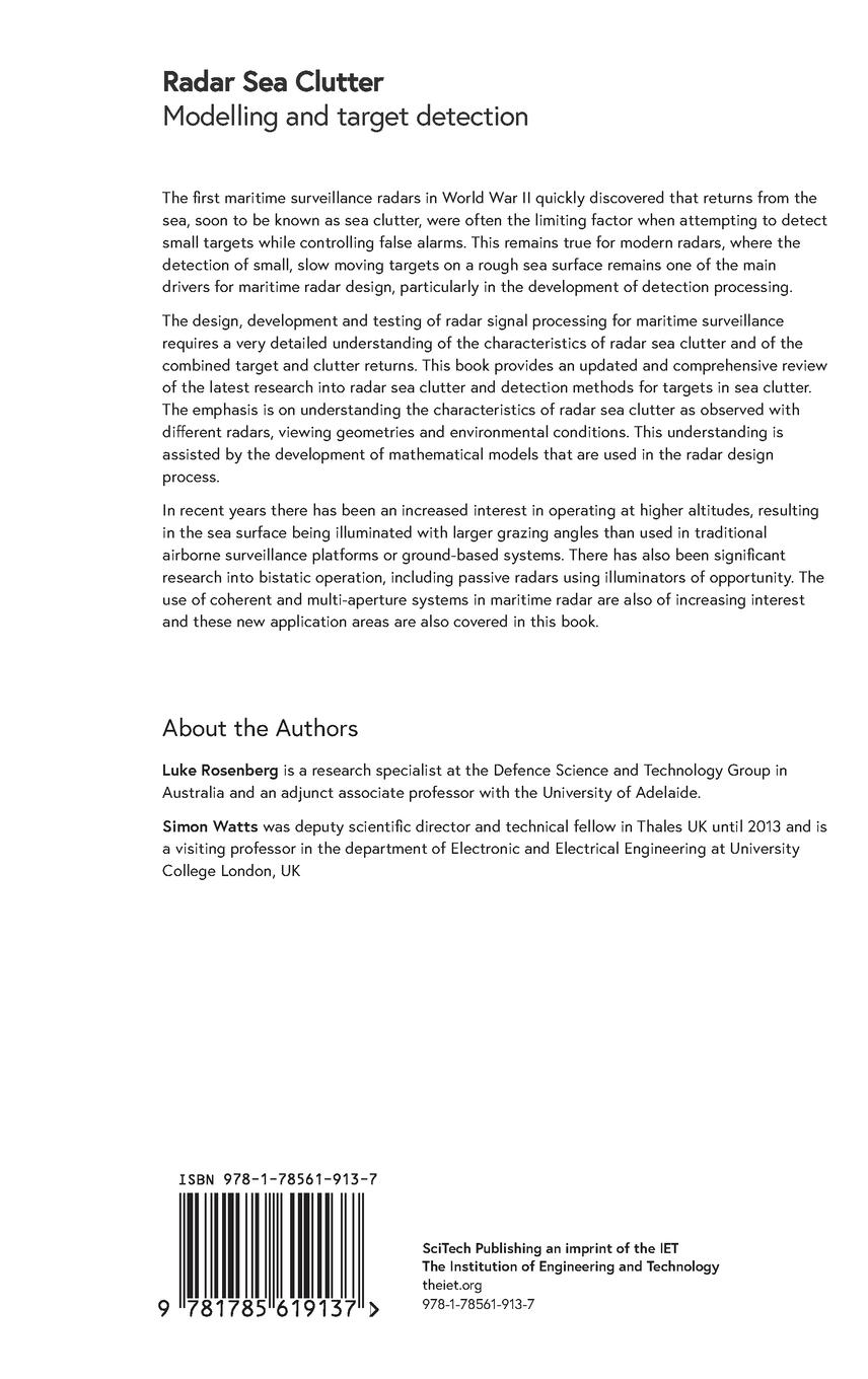 Rückseitencover Radar Sea Clutter: Modelling and Target Detection