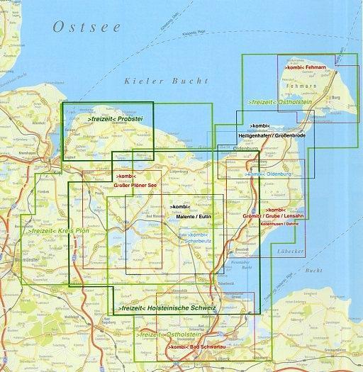Beispielinhalt (Bild) Plön Kreis, KVplan, Radkarte/Freizeitkarte, 1:60.000 / 1:25.000